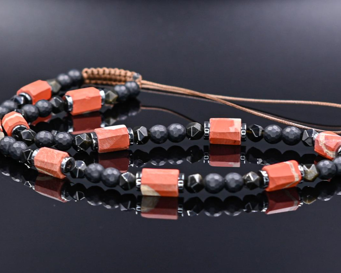 Beaded Necklace_Men Necklace_Jasper Obsidian Onyx_Gemstone Necklace_Handmade Jewelry_Chakra Necklace_Birthstone Necklace_