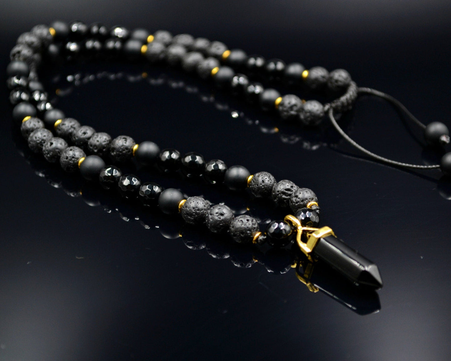 Men's Agate Short Necklace Lava Stone Beaded Necklace Gemstone Necklace For Men Crystal Jewelry Agate Pendant Necklace Men's Gift - Shamballa Necklace - Birthstone Necklace - Gemstone Necklace Men - Chakra Necklace - Macrame Necklace - Healing Necklace - Valinde