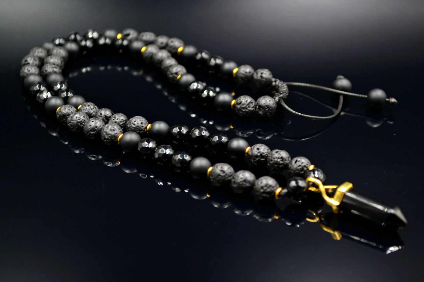 Men's Agate Short Necklace Lava Stone Beaded Necklace Gemstone Necklace For Men Crystal Jewelry Agate Pendant Necklace Men's Gift - Shamballa Necklace - Birthstone Necklace - Gemstone Necklace Men - Chakra Necklace - Macrame Necklace - Healing Necklace - Valinde