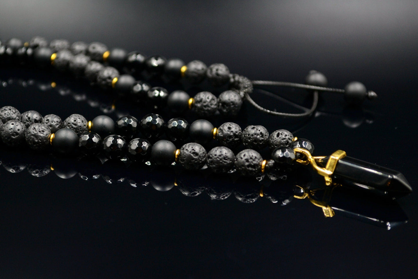 Men's Agate Short Necklace Lava Stone Beaded Necklace Gemstone Necklace For Men Crystal Jewelry Agate Pendant Necklace Men's Gift - Shamballa Necklace - Birthstone Necklace - Gemstone Necklace Men - Chakra Necklace - Macrame Necklace - Healing Necklace - Valinde