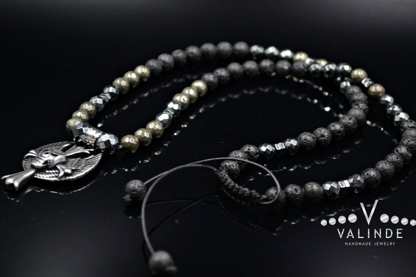Men's Cross Pendant Necklace Pyrite Necklace Hematite Necklace Long Beaded Necklace Lava Stone Necklace Gift for Men Gemstone Necklace - Shamballa Necklace - Birthstone Necklace - Gemstone Necklace Men - Chakra Necklace - Yoga Necklace - Mantra Necklace -Macrame Necklace - Healing Necklace - Valinde