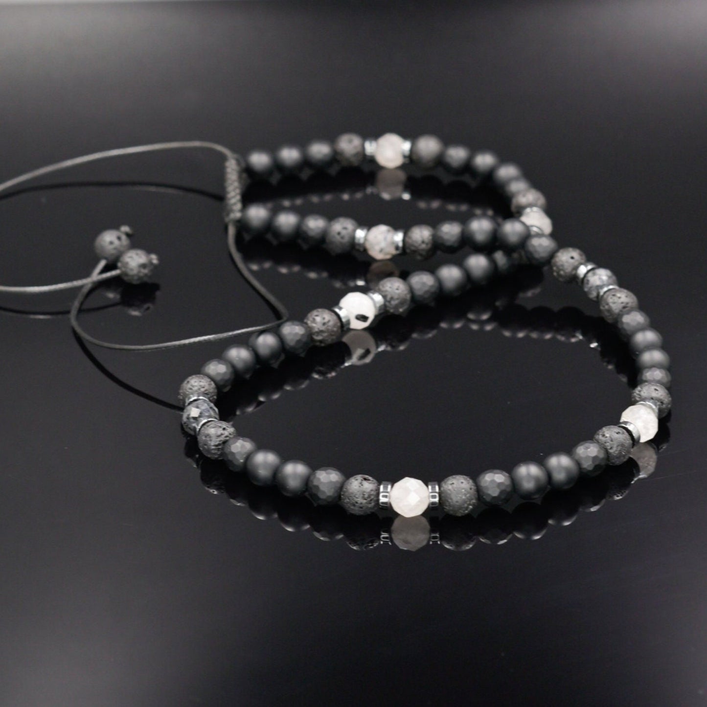 Beaded Necklace_Men Necklace_Quartz Lava Onyx Hematite_Gemstone Necklace_Handmade Jewelry_Chakra Necklace_Birthstone Necklace_Valinde_3