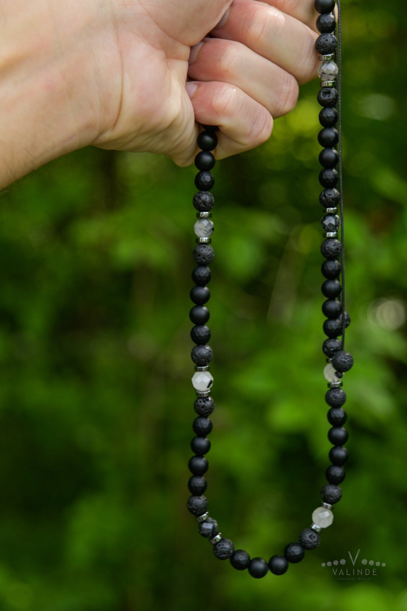 Amethyst Pendant Necklace, Men's Black Lava Stone Amethyst Agate Crystal Necklace, Long Beaded Adjustable Necklace, Gift for Men, Men's GiftMen's Black Onyx Necklace, Short Adjustable Necklace, Lava Stone Quartz Hematite Beads Necklace, Gift for Men, Black Lava Necklace for Men - Shamballa Necklace - Birthstone Necklace - Gemstone Necklace Men - Chakra Necklace - Yoga Necklace - Mantra Necklace -Macrame Necklace - Healing Necklace - Valinde