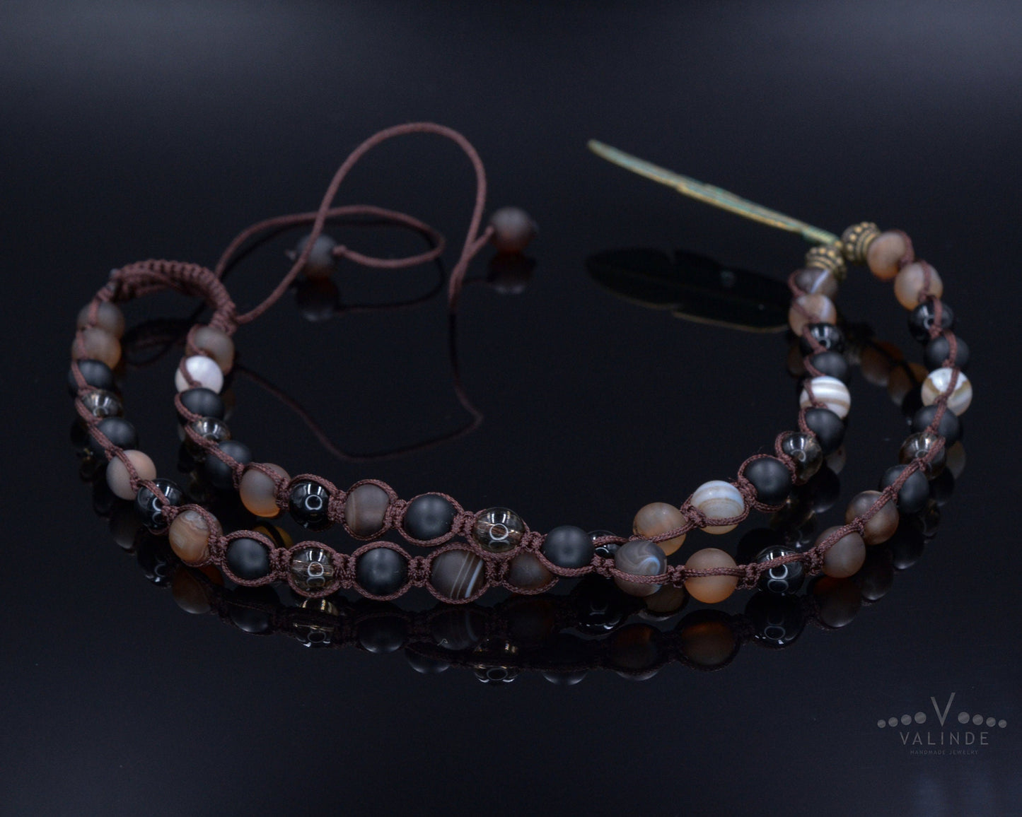 Men's Macrame Necklace Agate Necklace Gift For Him Beaded Necklace Onyx Necklace Gemstone Necklace Gift for Men Men's Jewelry Men's Gift - Shamballa Necklace - Birthstone Necklace - Gemstone Necklace Men - Chakra Necklace - Macrame Necklace - Healing Necklace - Valinde