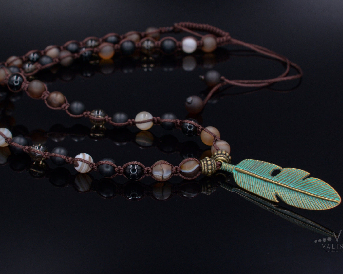 Men's Macrame Necklace Agate Necklace Gift For Him Beaded Necklace Onyx Necklace Gemstone Necklace Gift for Men Men's Jewelry Men's Gift - Shamballa Necklace - Birthstone Necklace - Gemstone Necklace Men - Chakra Necklace - Macrame Necklace - Healing Necklace - Valinde