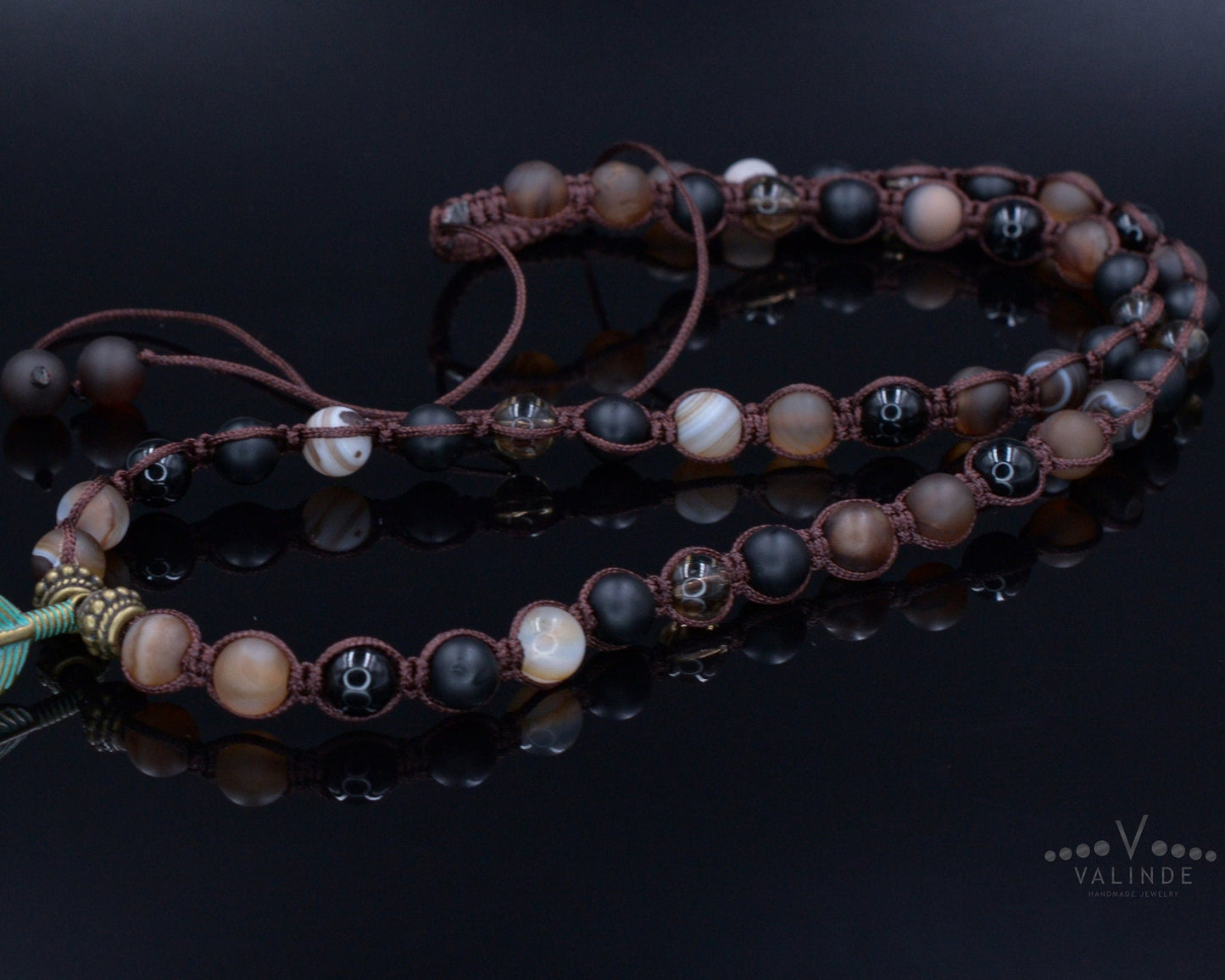 Men's Macrame Necklace Agate Necklace Gift For Him Beaded Necklace Onyx Necklace Gemstone Necklace Gift for Men Men's Jewelry Men's Gift - Shamballa Necklace - Birthstone Necklace - Gemstone Necklace Men - Chakra Necklace - Macrame Necklace - Healing Necklace - Valinde