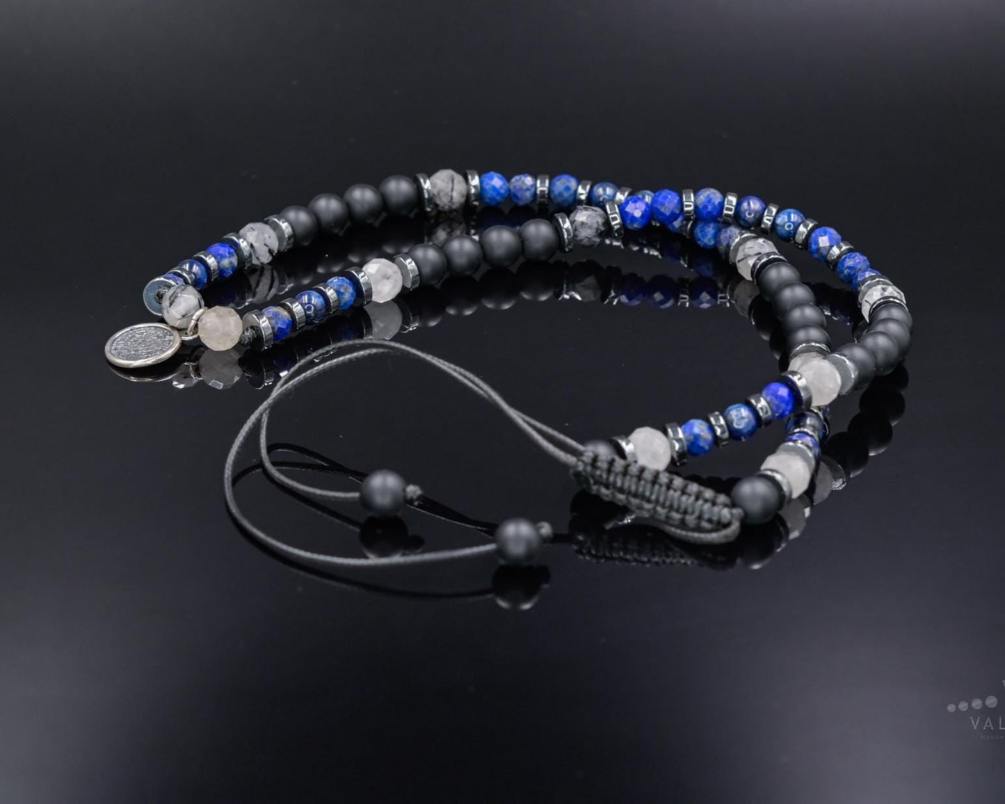 Phaistos Disc Silver Pendant Necklace, Men's Lapis Lazuli Kyanite Quartz Onyx Beads Necklace,One of a kind Necklace, Crystal Short Necklace - Shamballa Necklace - Birthstone Necklace - Gemstone Necklace Men - Chakra Necklace - Yoga Necklace - Mantra Necklace -Macrame Necklace - Healing Necklace - Valinde