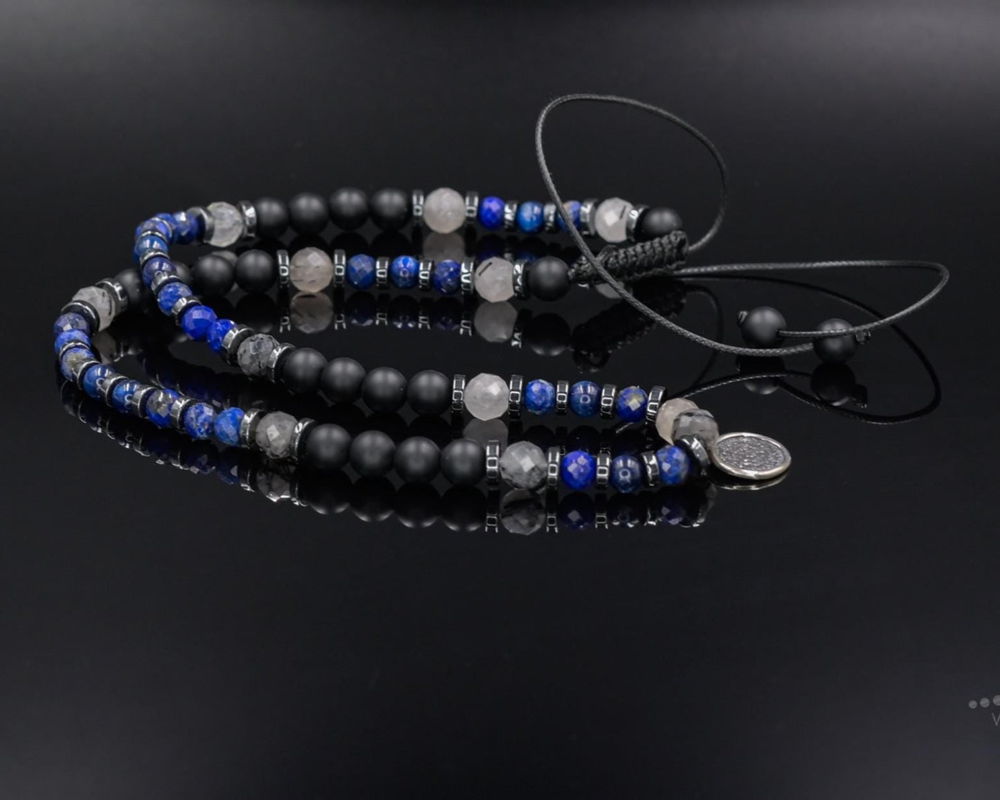 Phaistos Disc Silver Pendant Necklace, Men's Lapis Lazuli Kyanite Quartz Onyx Beads Necklace,One of a kind Necklace, Crystal Short Necklace - Shamballa Necklace - Birthstone Necklace - Gemstone Necklace Men - Chakra Necklace - Yoga Necklace - Mantra Necklace -Macrame Necklace - Healing Necklace - Valinde