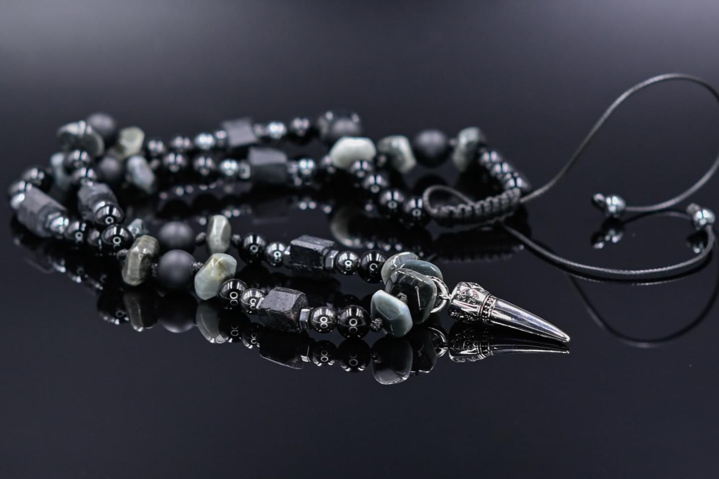 Men's Tourmaline Hawk's Eye Onyx Beaded Necklace, 925 Silver Pendant Necklace, Gift for Men, Adjustable Long Necklace, Gemstone Necklace- Shamballa Necklace - Birthstone Necklace - Gemstone Necklace Men - Chakra Necklace - Macrame Necklace - Healing Necklace - Valinde - Shamballa Necklace - Birthstone Necklace - Gemstone Necklace Men - Chakra Necklace - Macrame Necklace - Healing Necklace - Valinde