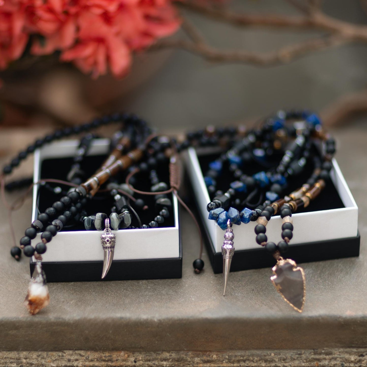 Amethyst Tiger's Eye Onyx Gemstone Necklace, Men's Short Beaded Adjustable Crystal Necklace, Gift for Him - Shamballa Necklace - Birthstone Necklace - Gemstone Necklace Men - Chakra Necklace - Yoga Necklace - Mantra Necklace -Macrame Necklace - Healing Necklace - Gift for Father - Gift For Men - Valinde