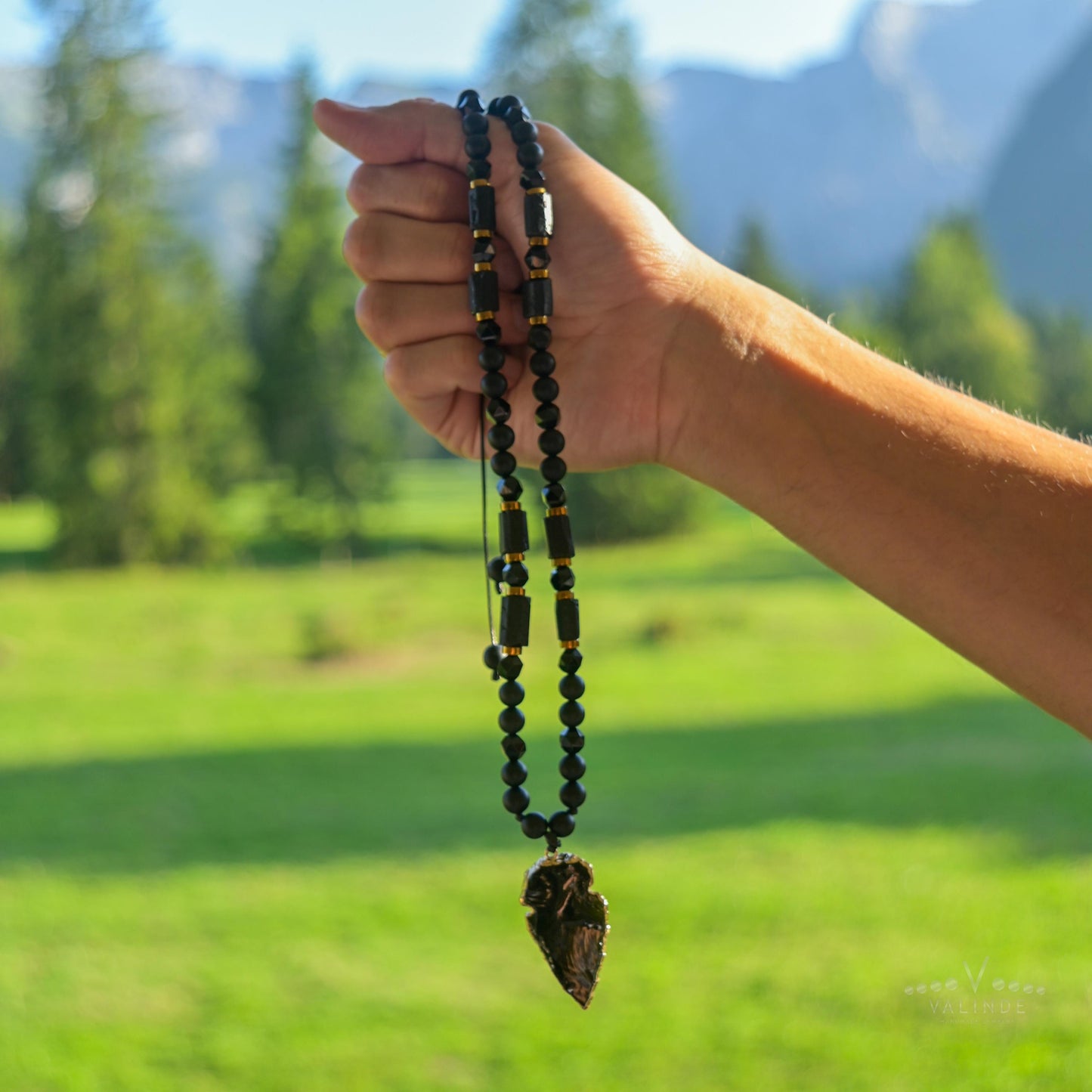 Men's Protection Necklace, Black Tourmaline Pendant Necklace, Onyx Agate Adjustable Necklace, Long Beaded Stone Necklace, Gift for Men - Shamballa Necklace - Birthstone Necklace - Gemstone Necklace Men - Chakra Necklace - Yoga Necklace - Mantra Necklace -Macrame Necklace - Healing Necklace - Gift for Father - Gift For Men - Valinde