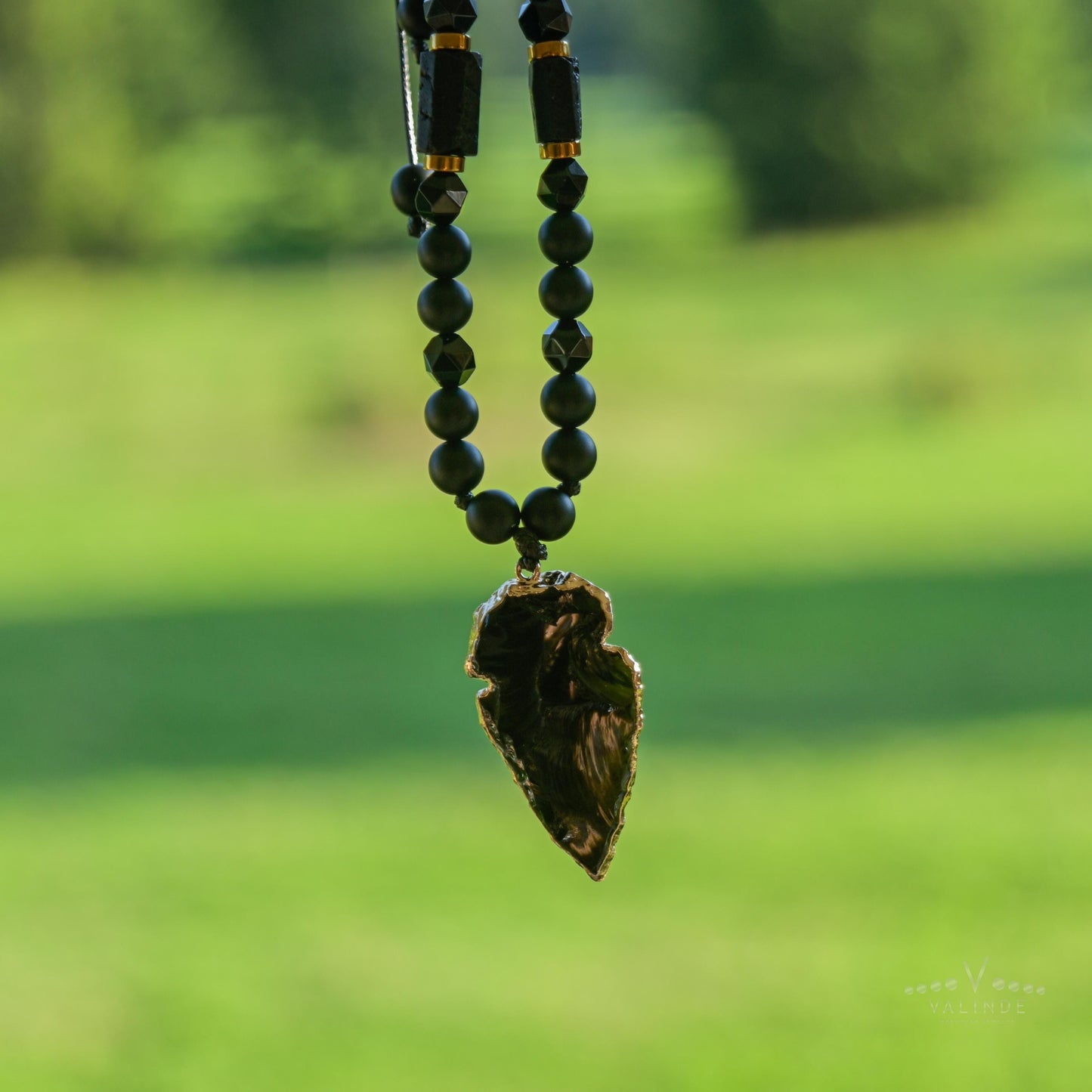 Men's Protection Necklace, Black Tourmaline Pendant Necklace, Onyx Agate Adjustable Necklace, Long Beaded Stone Necklace, Gift for Men - Shamballa Necklace - Birthstone Necklace - Gemstone Necklace Men - Chakra Necklace - Yoga Necklace - Mantra Necklace -Macrame Necklace - Healing Necklace - Gift for Father - Gift For Men - Valinde