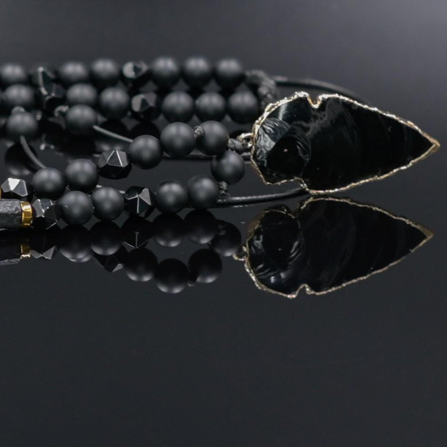 Men's Protection Necklace, Black Tourmaline Pendant Necklace, Onyx Agate Adjustable Necklace, Long Beaded Stone Necklace, Gift for Men - Shamballa Necklace - Birthstone Necklace - Gemstone Necklace Men - Chakra Necklace - Yoga Necklace - Mantra Necklace -Macrame Necklace - Healing Necklace - Gift for Father - Gift For Men - Valinde