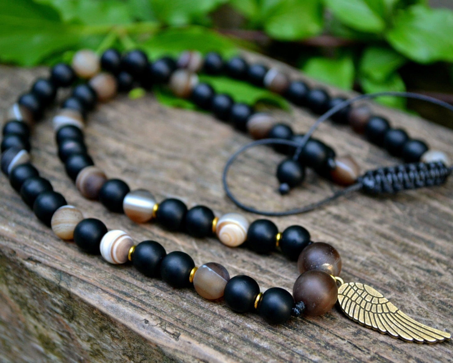 Men's Necklace Gemstone Necklace Agate Onyx Beaded Necklace Pendant Necklace Men's Jewelry Gift for Men Grystal Jewelry - Shamballa Necklace - Birthstone Necklace - Gemstone Necklace Men - Chakra Necklace - Yoga Necklace - Mantra Necklace -Macrame Necklace - Healing Necklace - Gift for Father - Gift For Men - Valinde