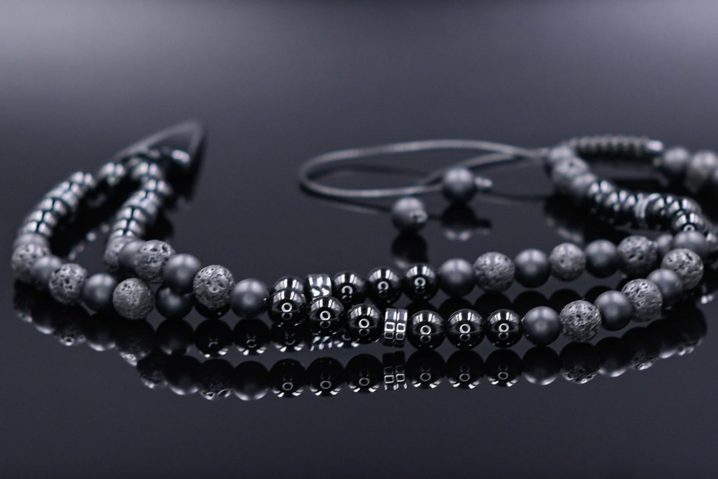 Men's Black Onyx Agate Lava Stone Beaded Necklace, Gemstone Arrow Pendant Necklace, Long Adjustable Necklace, Spiritual Jewelry,Gift for Him - Shamballa Necklace - Birthstone Necklace - Gemstone Necklace Men - Chakra Necklace - Yoga Necklace - Mantra Necklace -Macrame Necklace - Healing Necklace - Gift for Father - Gift For Men - Valinde