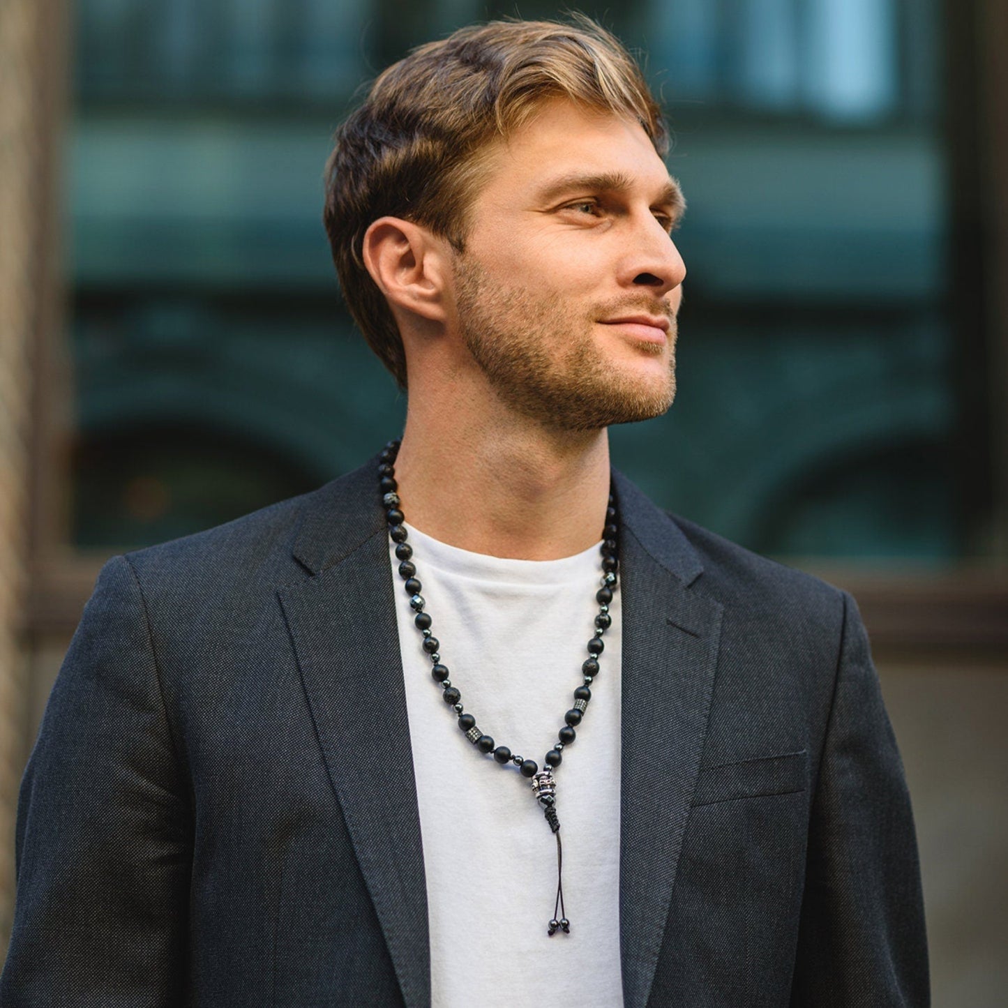 Men's Skull Bead Necklace / Black Onyx Necklace / Long Crystal Necklace / Hematite Necklace / Gift for Man / Steel Bead Necklace for Men - Shamballa Necklace - Birthstone Necklace - Gemstone Necklace Men - Chakra Necklace - Yoga Necklace - Mantra Necklace -Macrame Necklace - Healing Necklace - Valinde