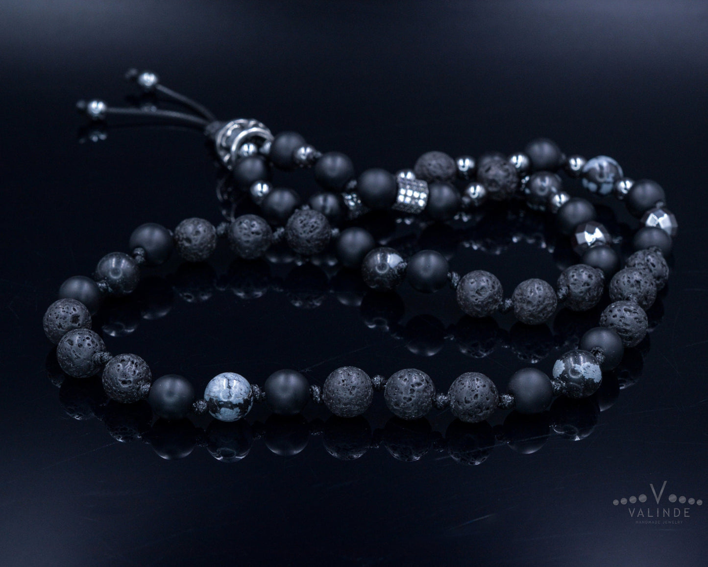 Men's Skull Bead Necklace / Black Onyx Necklace / Long Crystal Necklace / Hematite Necklace / Gift for Man / Steel Bead Necklace for Men - Shamballa Necklace - Birthstone Necklace - Gemstone Necklace Men - Chakra Necklace - Yoga Necklace - Mantra Necklace -Macrame Necklace - Healing Necklace - Valinde