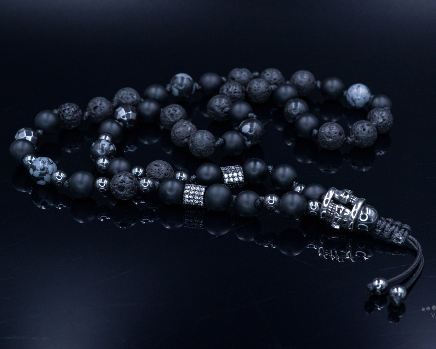 Men's Skull Bead Necklace / Black Onyx Necklace / Long Crystal Necklace / Hematite Necklace / Gift for Man / Steel Bead Necklace for Men - Shamballa Necklace - Birthstone Necklace - Gemstone Necklace Men - Chakra Necklace - Yoga Necklace - Mantra Necklace -Macrame Necklace - Healing Necklace - Valinde