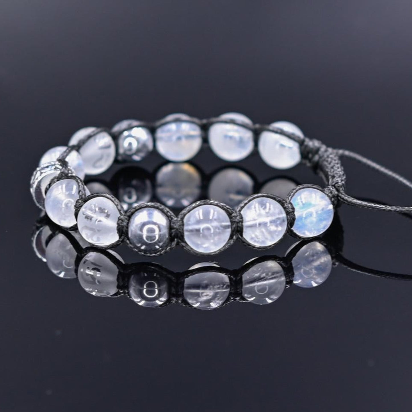 Men's Genuine Moonstone Bracelet / 925 Sterling Silver Bracelet / Gemstone Bracelet / Crystal Bracelet / Gift or Men / Adjustable Bracelet