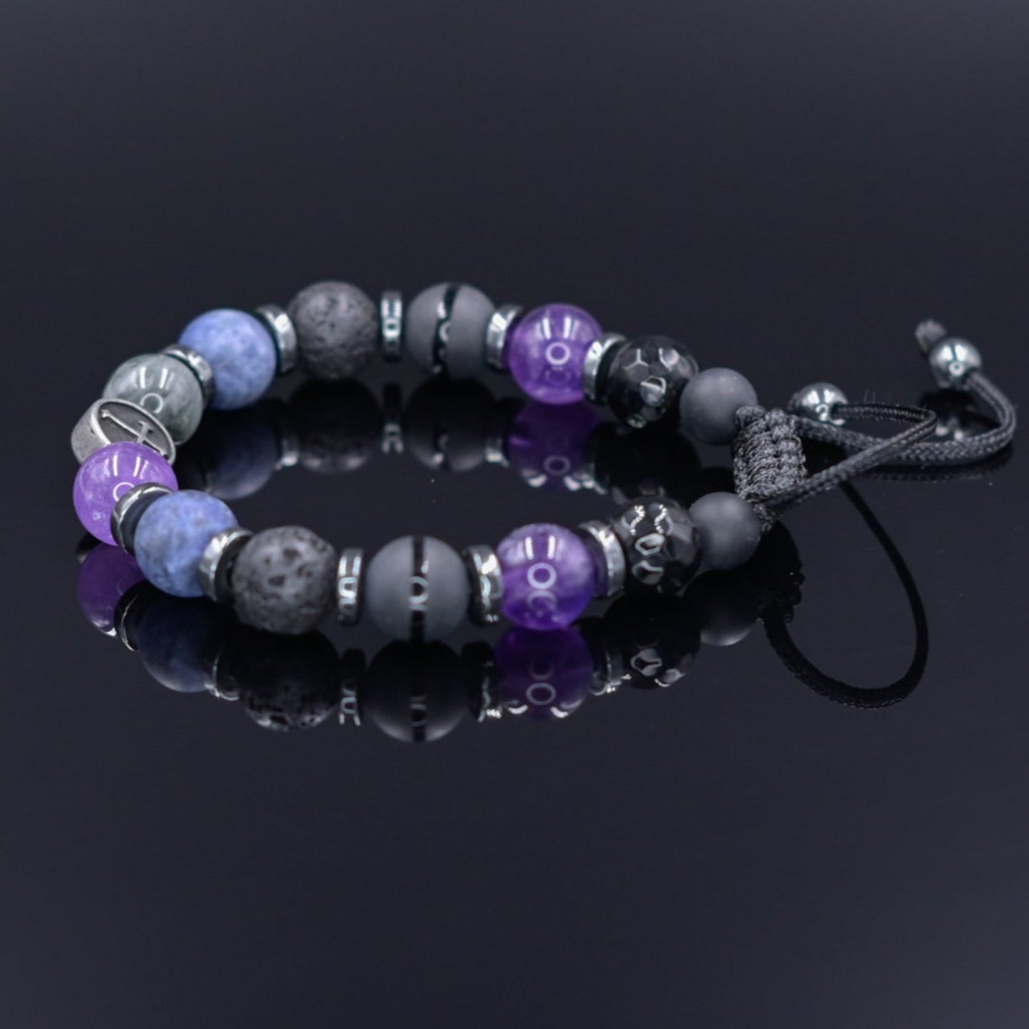 Men's Cross Bracelet_Amethyst Men's Cross Bracelet; Amethyst Bracelet; Gemstone Bracelet; Handmade Jewelry; Handmade Jewelry Beads; Birthstone Bracelet; Gift for Men; Healing Bracelet