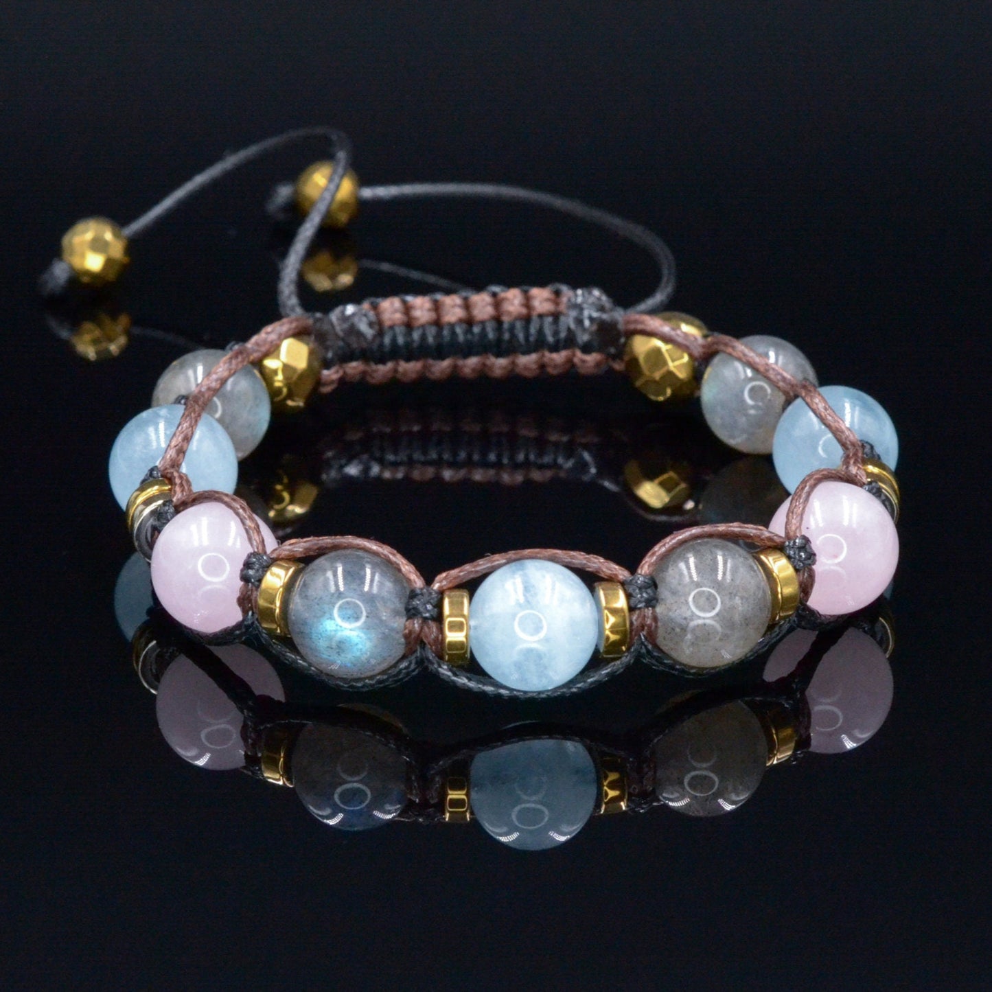 Labradorit Armband - Damen Aquamarin Rosenquarz Kristall Geflochtenes verstellbares Armband - Muttertagsgeschenk - Geschenk für - Birthstone Bracelet - Gemstone Bracelet Women - Chakra Bracelet - Macrame Bracelet - Healing Bracelet - Valinde - Shamballa Bracelet - Birthstone Bracelet - Gemstone Bracelet Women - Chakra Bracelet - Macrame Bracelet - Healing Bracelet - ValindeFrau