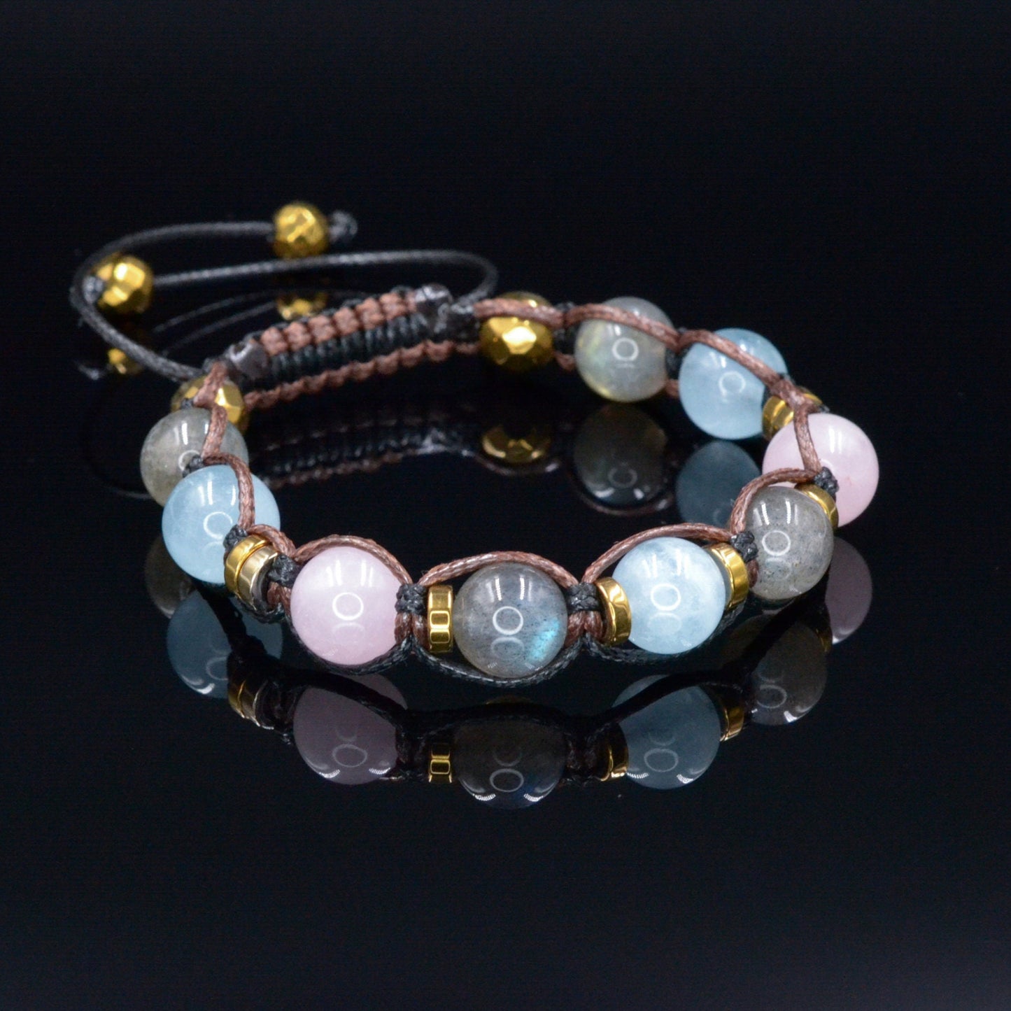 Labradorit Armband - Damen Aquamarin Rosenquarz Kristall Geflochtenes verstellbares Armband - Muttertagsgeschenk - Geschenk für - Birthstone Bracelet - Gemstone Bracelet Women - Chakra Bracelet - Macrame Bracelet - Healing Bracelet - Valinde - Shamballa Bracelet - Birthstone Bracelet - Gemstone Bracelet Women - Chakra Bracelet - Macrame Bracelet - Healing Bracelet - ValindeFrau