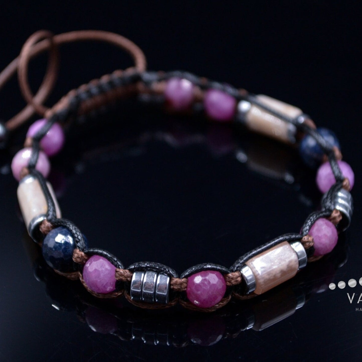 Men's Ruby Bracelet Sapphire Bracelet Gift for Men Genuine Ruby Jewelry Adjustable Crystal Bracelet Man Gemstone Bracelet Sunstone Bracelet
