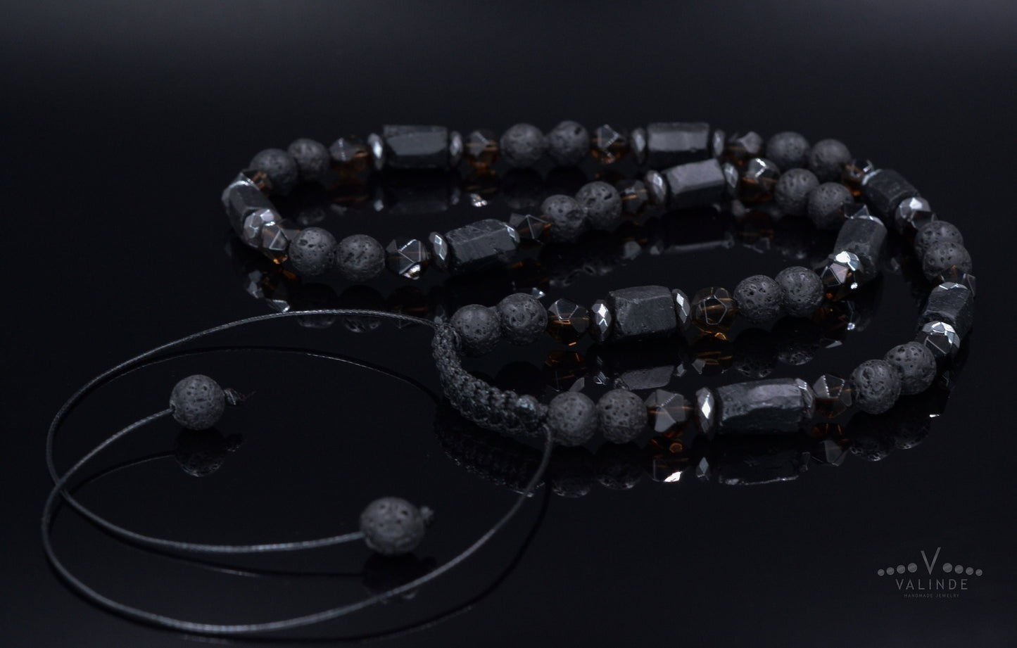 Black Tourmaline Short Necklace / Men's Lava Stone Necklace / Crystal Bead Necklace / Shorl Tourmaline Necklace / Gift for Men /Man Necklace