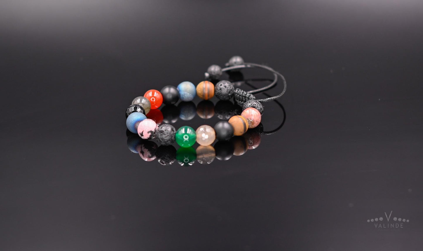 Women's Gemstone Beads Bracelet Agate Bracelet Macrame Bracelet Lava Stone Bracelet Rhodonite Bracelet Gift for Woman Tiger's Eye Bracelet