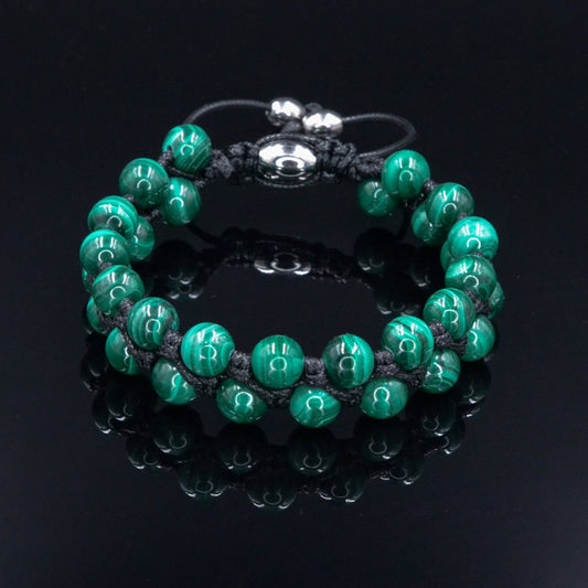 Genuine Malachite Bracelet for Men - Men's Gemstone Macrame Bracelet - Gift for Men - Adjustable Malachite Beads Bracelet - Stone Bracelet  - Shamballa Bracelet - Birthstone Bracelet - Gemstone Bracelet Men - Chakra Bracelet - Macrame Bracelet - Healing Bracelet - Valinde - Shamballa Bracelet - Birthstone Bracelet - Gemstone Bracelet Men - Chakra Bracelet - Macrame Bracelet - Healing Bracelet - Valinde