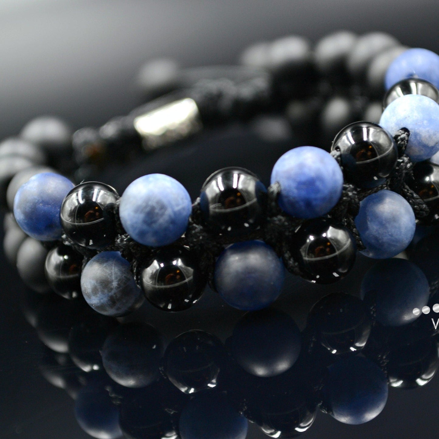 Men's Blue Sodalite Bracelet Agate Bracelet Double Beads Bracelet Onyx Bracelet Gift for Men Adjustable Bracelet 2 Row Bracelet - Shamballa Bracelet - Birthstone Bracelet - Gemstone Bracelet Men - Chakra Bracelet - Macrame Bracelet - Healing Bracelet - Valinde - Shamballa Bracelet - Birthstone Bracelet - Gemstone Bracelet Men - Chakra Bracelet - Macrame Bracelet - Healing Bracelet - Valinde