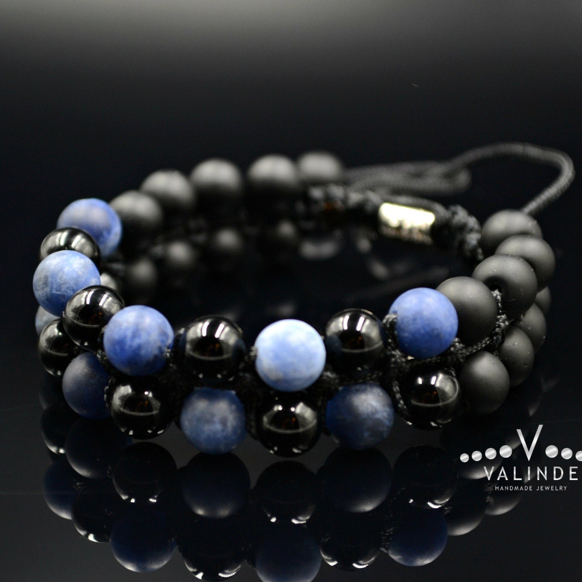 Men's Blue Sodalite Bracelet Agate Bracelet Double Beads Bracelet Onyx Bracelet Gift for Men Adjustable Bracelet 2 Row Bracelet - Shamballa Bracelet - Birthstone Bracelet - Gemstone Bracelet Men - Chakra Bracelet - Macrame Bracelet - Healing Bracelet - Valinde - Shamballa Bracelet - Birthstone Bracelet - Gemstone Bracelet Men - Chakra Bracelet - Macrame Bracelet - Healing Bracelet - Valinde
