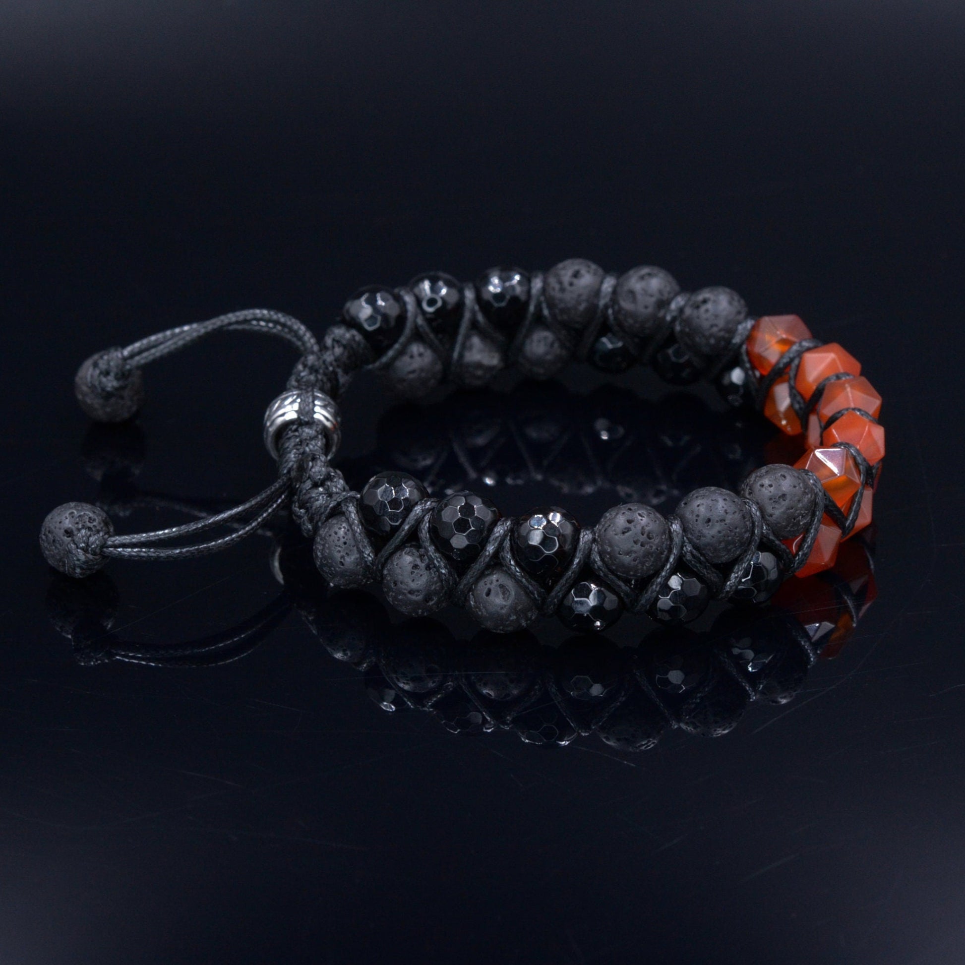 Men's Fire Agate Double Bracelet - Lava Stone Beaded Bracelet - Double Row Bracelet - Gift for Men - Two Rows Bracelet for Men - Shamballa Bracelet - Birthstone Bracelet - Gemstone Bracelet Men - Chakra Bracelet - Macrame Bracelet - Healing Bracelet - Valinde - Shamballa Bracelet - Birthstone Bracelet - Gemstone Bracelet Men - Chakra Bracelet - Macrame Bracelet - Healing Bracelet - Valinde
