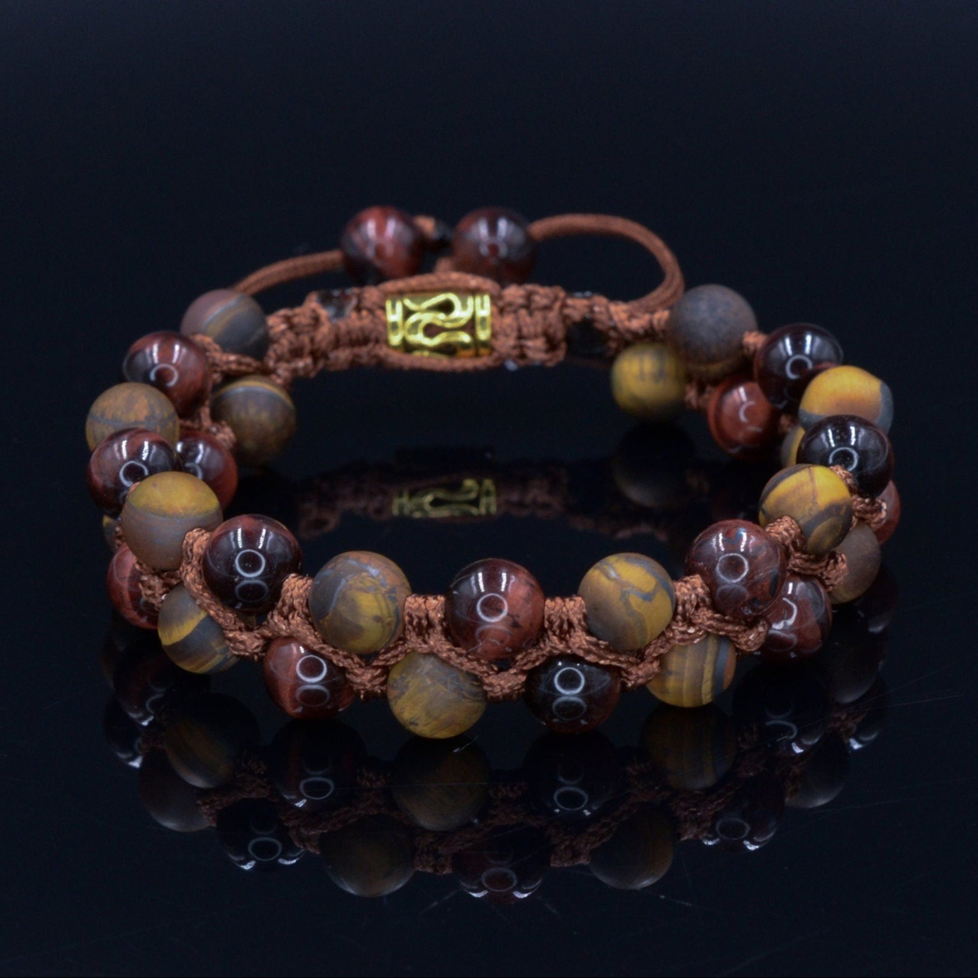 Men's Tiger Eye Double Bracelet Red Tiger's Eye Bracelet Double Row Bead Bracelet Macrame Adjustable Bracelet Gifts for Men Stone Bracelet - Shamballa Bracelet - Birthstone Bracelet - Gemstone Bracelet Men - Chakra Bracelet - Macrame Bracelet - Healing Bracelet - Valinde - Shamballa Bracelet - Birthstone Bracelet - Gemstone Bracelet Men - Chakra Bracelet - Macrame Bracelet - Healing Bracelet - Valinde