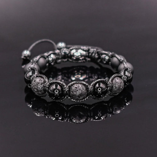 Men's Agate Bracelet Black Bracelet Onyx Beaded Bracelet Gift for Men Gemstone Bracelet Beaded Bracelet Lava Stone Bracelet Macrame - Shamballa Bracelet - Mantra Bracelet  -  Yoga Bracelet -  Birthstone Bracelet - Gemstone Bracelet Men - Chakra Bracelet - Macrame Bracelet - Healing Bracelet - Gift for Father - Gift For Men - Valinde
