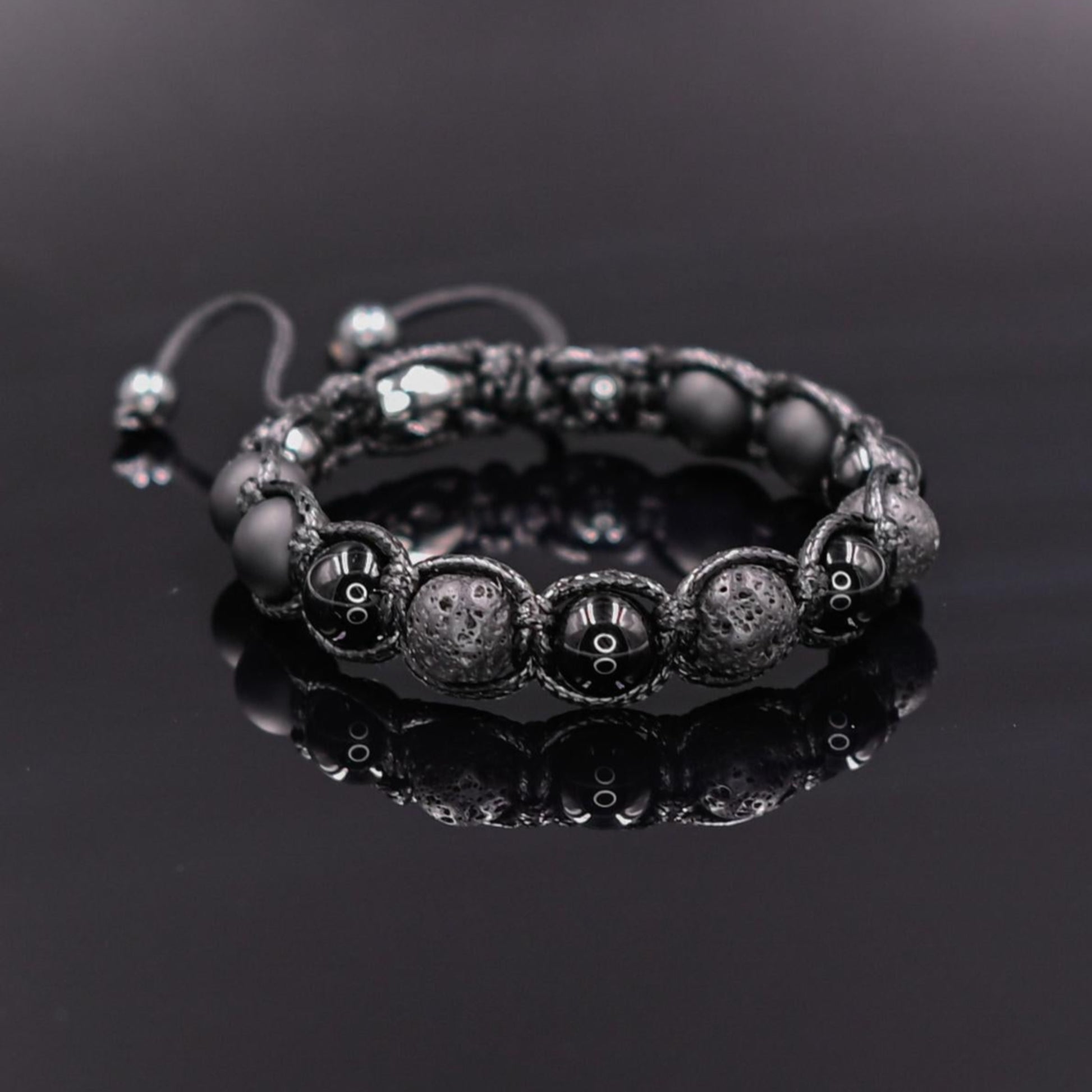 Men's Agate Bracelet Black Bracelet Onyx Beaded Bracelet Gift for Men Gemstone Bracelet Beaded Bracelet Lava Stone Bracelet Macrame - Shamballa Bracelet - Mantra Bracelet  -  Yoga Bracelet -  Birthstone Bracelet - Gemstone Bracelet Men - Chakra Bracelet - Macrame Bracelet - Healing Bracelet - Gift for Father - Gift For Men - Valinde
