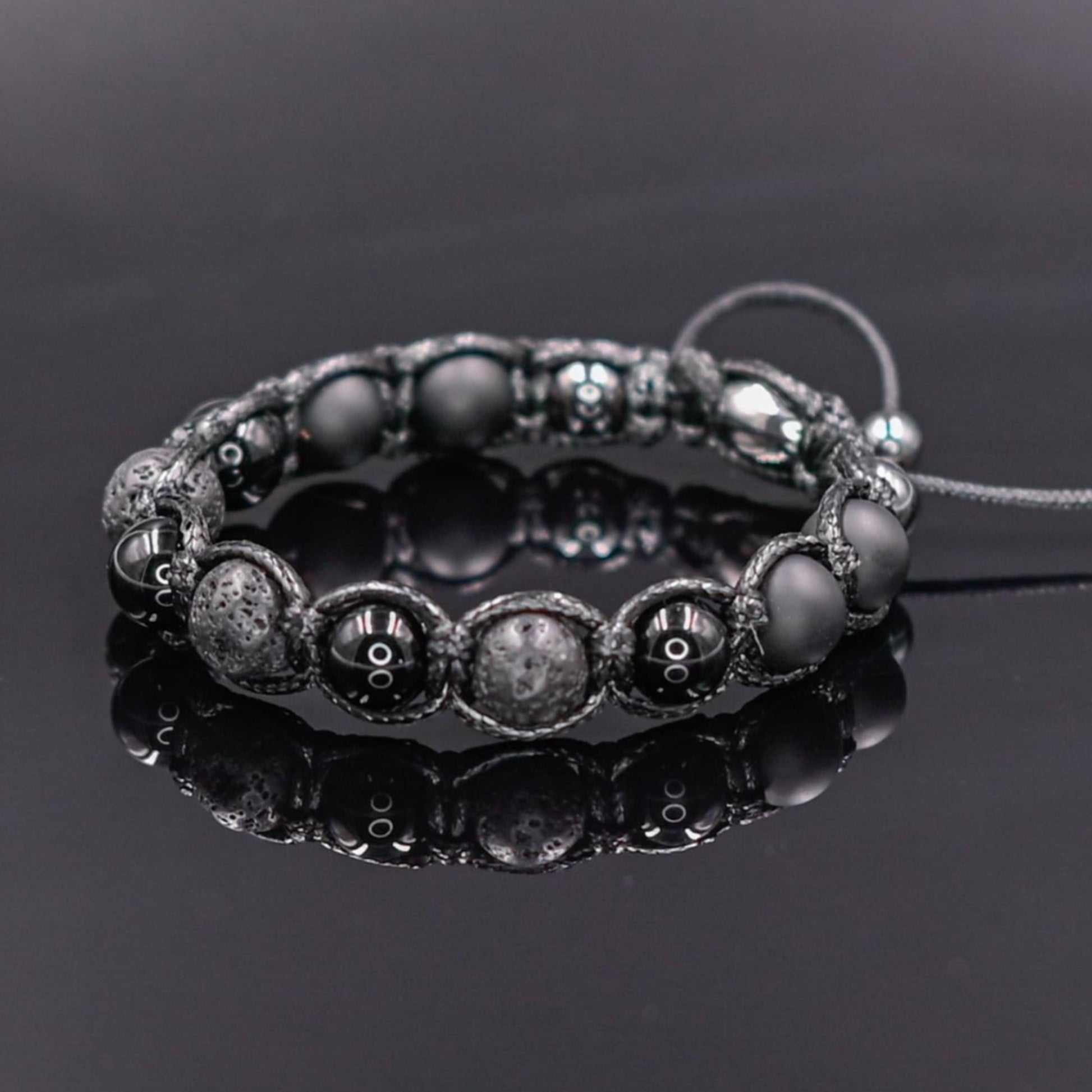 Men's Agate Bracelet Black Bracelet Onyx Beaded Bracelet Gift for Men Gemstone Bracelet Beaded Bracelet Lava Stone Bracelet Macrame - Shamballa Bracelet - Mantra Bracelet  -  Yoga Bracelet -  Birthstone Bracelet - Gemstone Bracelet Men - Chakra Bracelet - Macrame Bracelet - Healing Bracelet - Gift for Father - Gift For Men - Valinde
