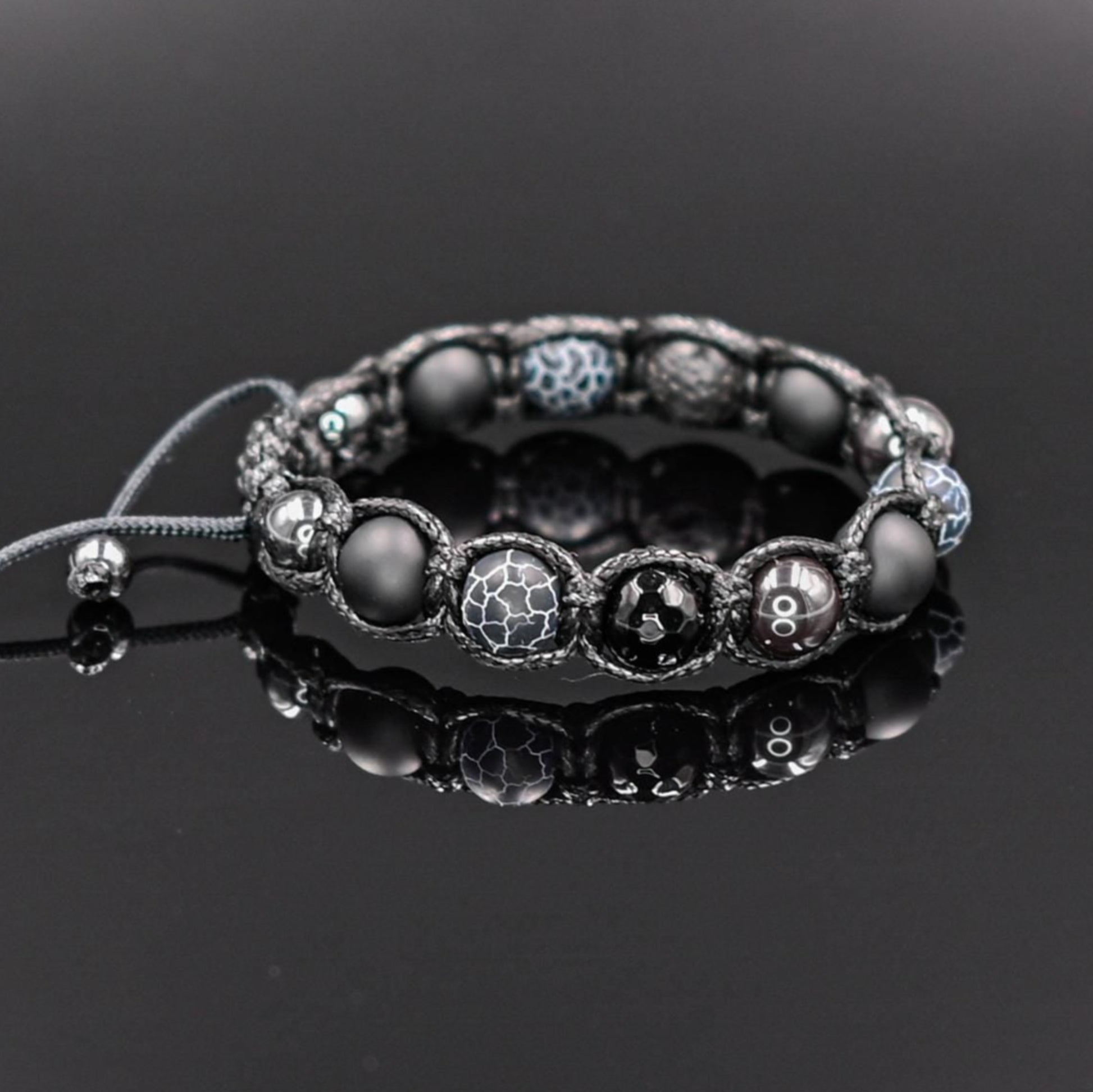 Men's Frost Agate Bracelet Hematite Bracelet Onyx Bracelet Gemstone Bracelet Beaded Bracelet Macrame Bracelet Gift for Men Men's Jewellery - Shamballa Bracelet - Mantra Bracelet  -  Yoga Bracelet -  Birthstone Bracelet - Gemstone Bracelet Men - Chakra Bracelet - Macrame Bracelet - Healing Bracelet - Gift for Father - Gift For Men - Valinde
