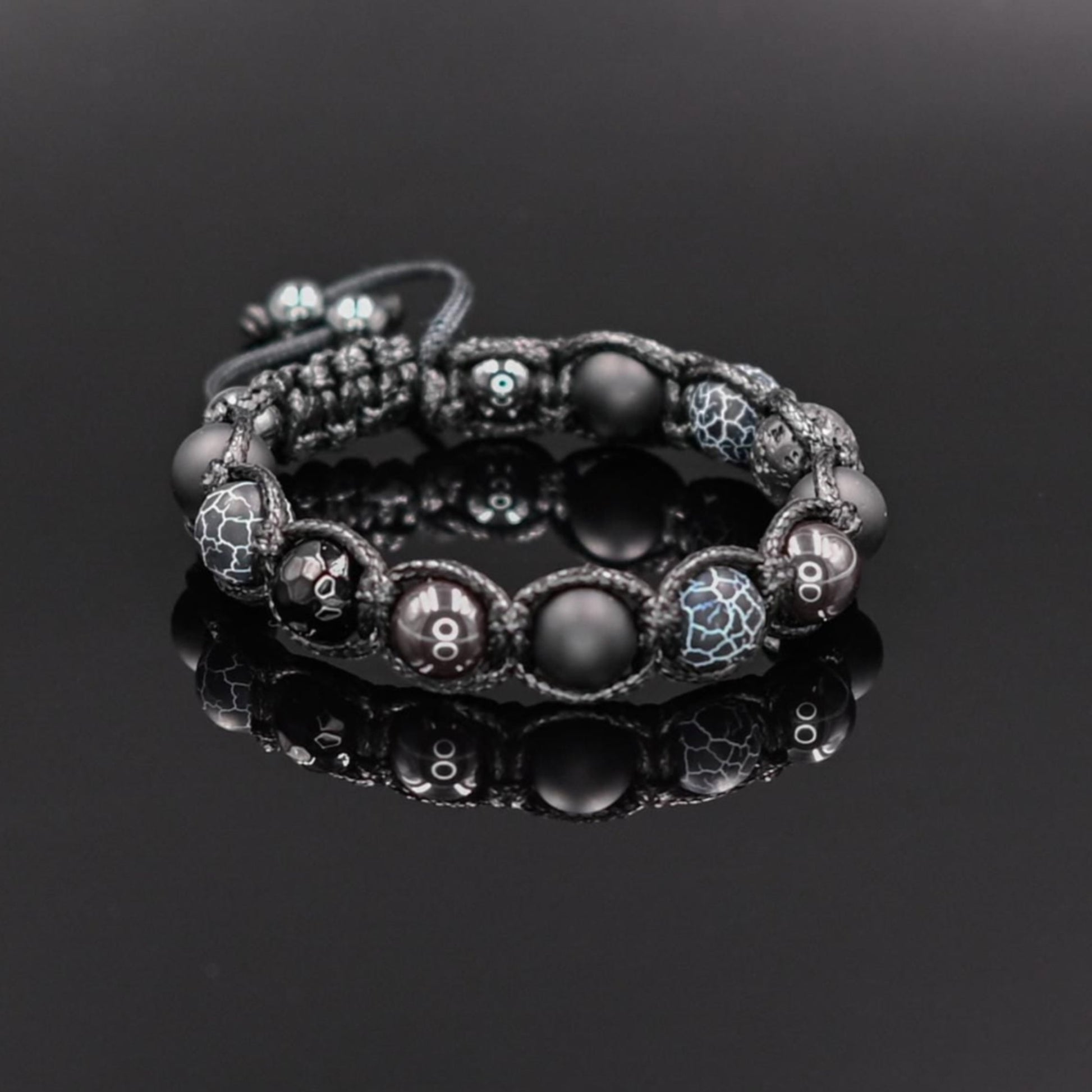 Men's Frost Agate Bracelet Hematite Bracelet Onyx Bracelet Gemstone Bracelet Beaded Bracelet Macrame Bracelet Gift for Men Men's Jewellery - Shamballa Bracelet - Mantra Bracelet  -  Yoga Bracelet -  Birthstone Bracelet - Gemstone Bracelet Men - Chakra Bracelet - Macrame Bracelet - Healing Bracelet - Gift for Father - Gift For Men - Valinde
