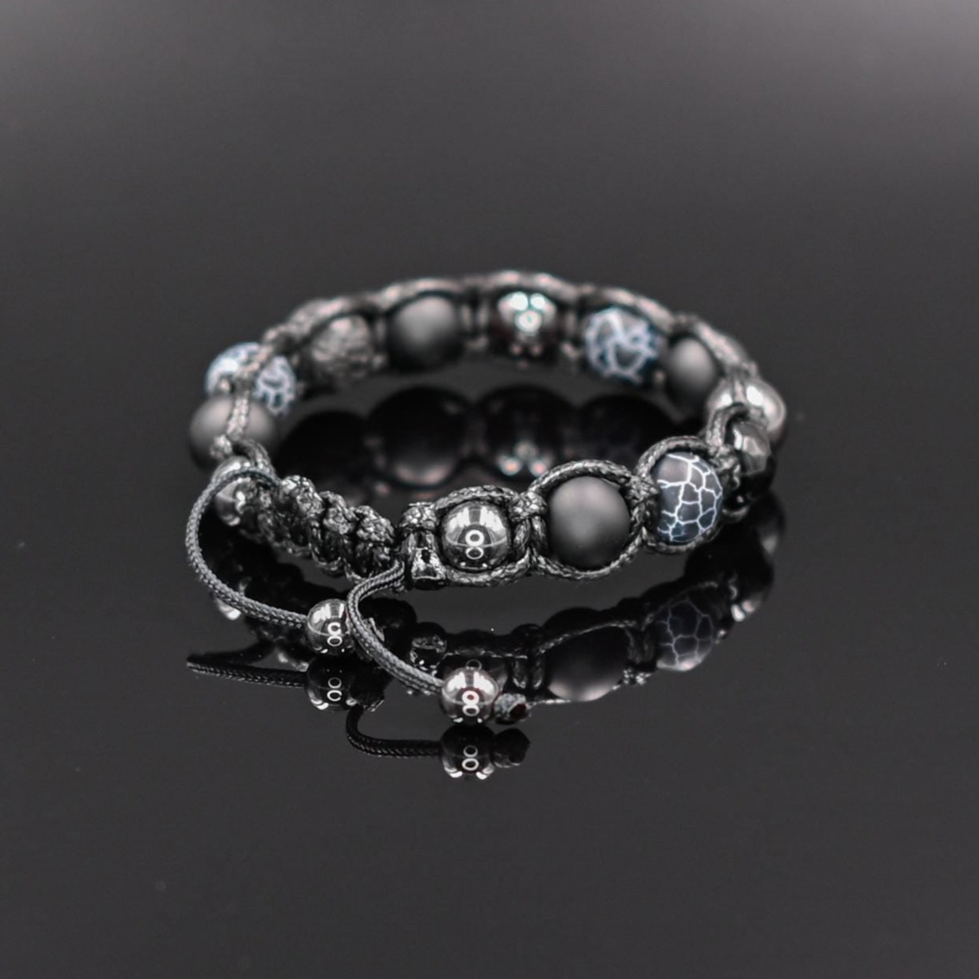 Men's Frost Agate Bracelet Hematite Bracelet Onyx Bracelet Gemstone Bracelet Beaded Bracelet Macrame Bracelet Gift for Men Men's Jewellery - Shamballa Bracelet - Mantra Bracelet  -  Yoga Bracelet -  Birthstone Bracelet - Gemstone Bracelet Men - Chakra Bracelet - Macrame Bracelet - Healing Bracelet - Gift for Father - Gift For Men - Valinde
