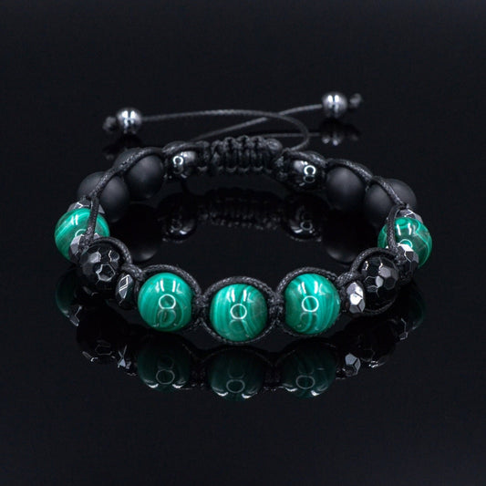 Malachite Bracelet for Men - Men's Black Onyx Braided Bracelet - Gift for Men - Adjustable Macrame Crystal Bracelet - Christmas Gift- Shamballa Bracelet - Birthstone Bracelet - Gemstone Bracelet Men - Chakra Bracelet - Macrame Bracelet - Healing Bracelet - Valinde - Shamballa Bracelet - Birthstone Bracelet - Gemstone Bracelet Men - Chakra Bracelet - Macrame Bracelet - Healing Bracelet - Valinde