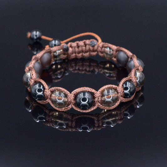 Men's Matte Agate Bracelet Beaded Bracelet Smoky Quartz Bracelet Gemstone Bracelet Macrame Bracelet   - Shamballa Bracelet - Mantra Bracelet  -  Birthstone Bracelet - Gemstone Bracelet Men - Chakra Bracelet - Macrame Bracelet - Healing Bracelet - ValindeGift for Men