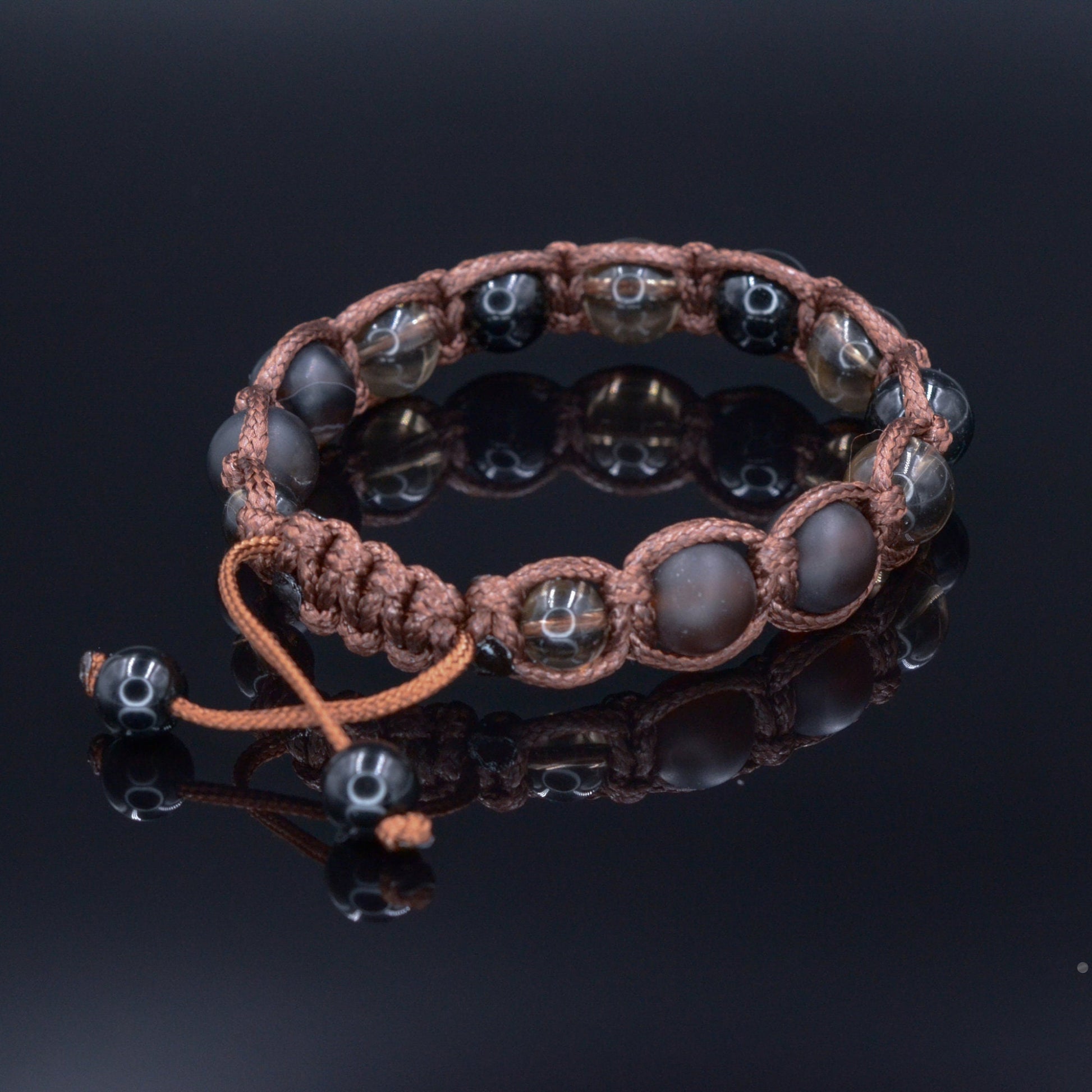 Men's Matte Agate Bracelet Beaded Bracelet Smoky Quartz Bracelet Gemstone Bracelet Macrame Bracelet   - Shamballa Bracelet - Mantra Bracelet  -  Birthstone Bracelet - Gemstone Bracelet Men - Chakra Bracelet - Macrame Bracelet - Healing Bracelet - ValindeGift for Men
