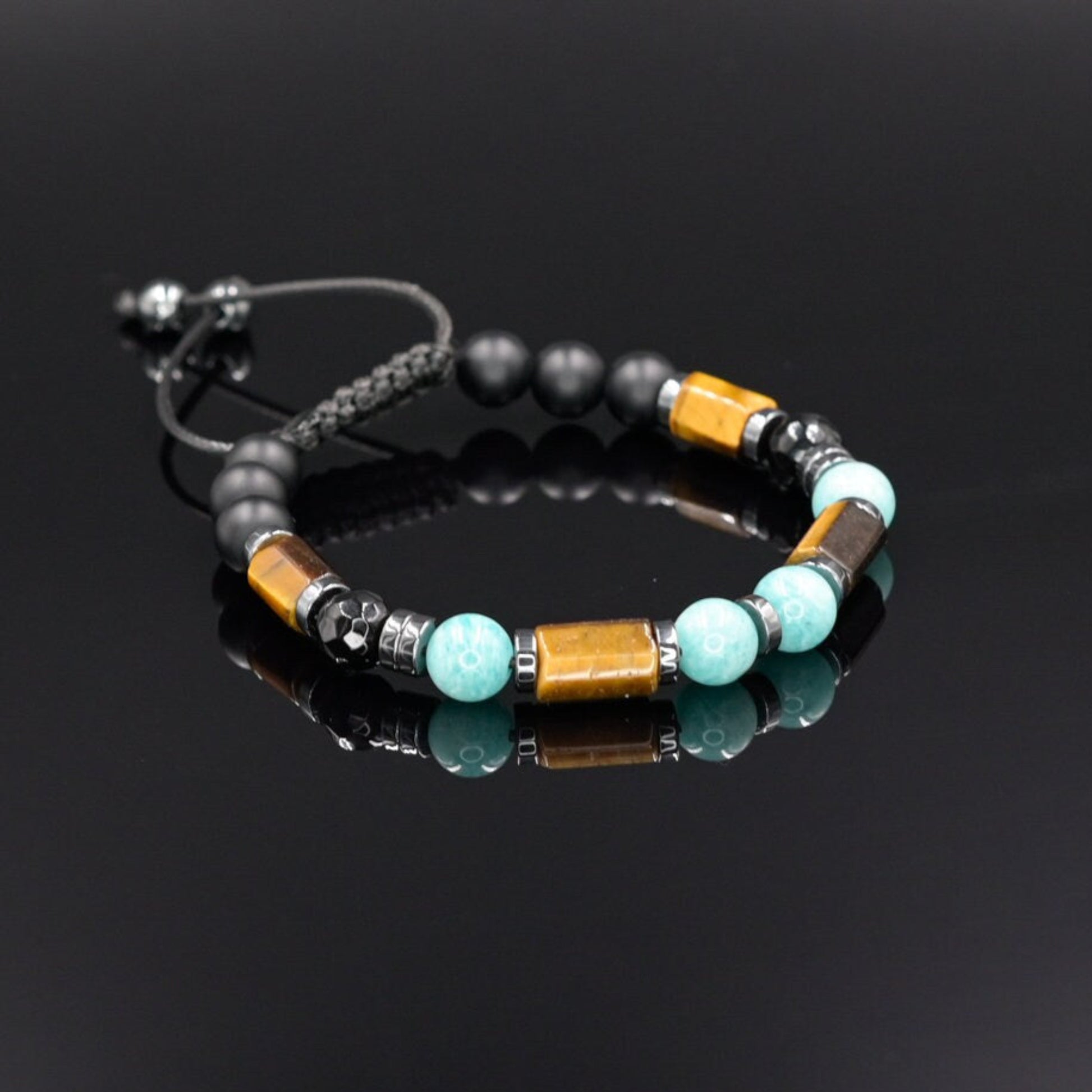 Amazonite Summer Bracelet, Men's Tiger's Eye Onyx Beaded Bracelet, Adjustable Bracelet, Gift for Men, Father's Day Gift, Gemstone Bracelet - Shamballa Bracelet - Birthstone Bracelet - Gemstone Bracelet Men - Chakra Bracelet - Macrame Bracelet - Healing Bracelet - Valinde - Shamballa Bracelet - Birthstone Bracelet - Gemstone Bracelet Men - Chakra Bracelet - Macrame Bracelet - Healing Bracelet - Valinde
