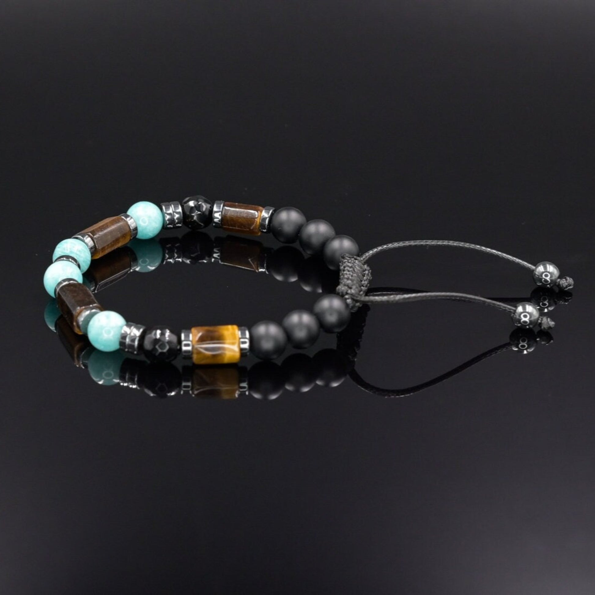 Amazonite Summer Bracelet, Men's Tiger's Eye Onyx Beaded Bracelet, Adjustable Bracelet, Gift for Men, Father's Day Gift, Gemstone Bracelet - Shamballa Bracelet - Birthstone Bracelet - Gemstone Bracelet Men - Chakra Bracelet - Macrame Bracelet - Healing Bracelet - Valinde - Shamballa Bracelet - Birthstone Bracelet - Gemstone Bracelet Men - Chakra Bracelet - Macrame Bracelet - Healing Bracelet - Valinde
