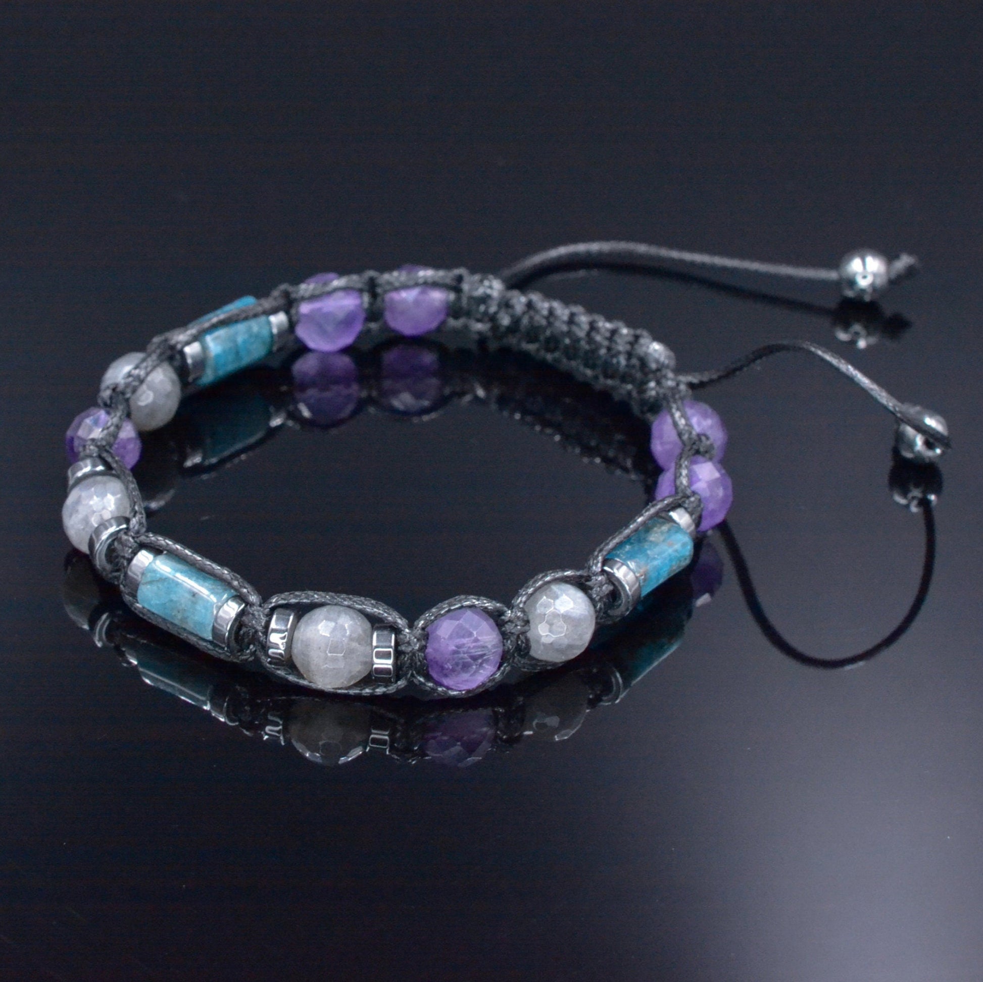 Men's Labradorite Bracelet - Amethyst Apatite Hematite Gemstone Bracelet - Gift for Men - Father's Day Gift - Braided Adjustable Bracelet - Shamballa Bracelet - Birthstone Bracelet - Gemstone Bracelet Men - Chakra Bracelet - Macrame Bracelet - Healing Bracelet - Valinde - Shamballa Bracelet - Birthstone Bracelet - Gemstone Bracelet Men - Chakra Bracelet - Macrame Bracelet - Healing Bracelet - Valinde
