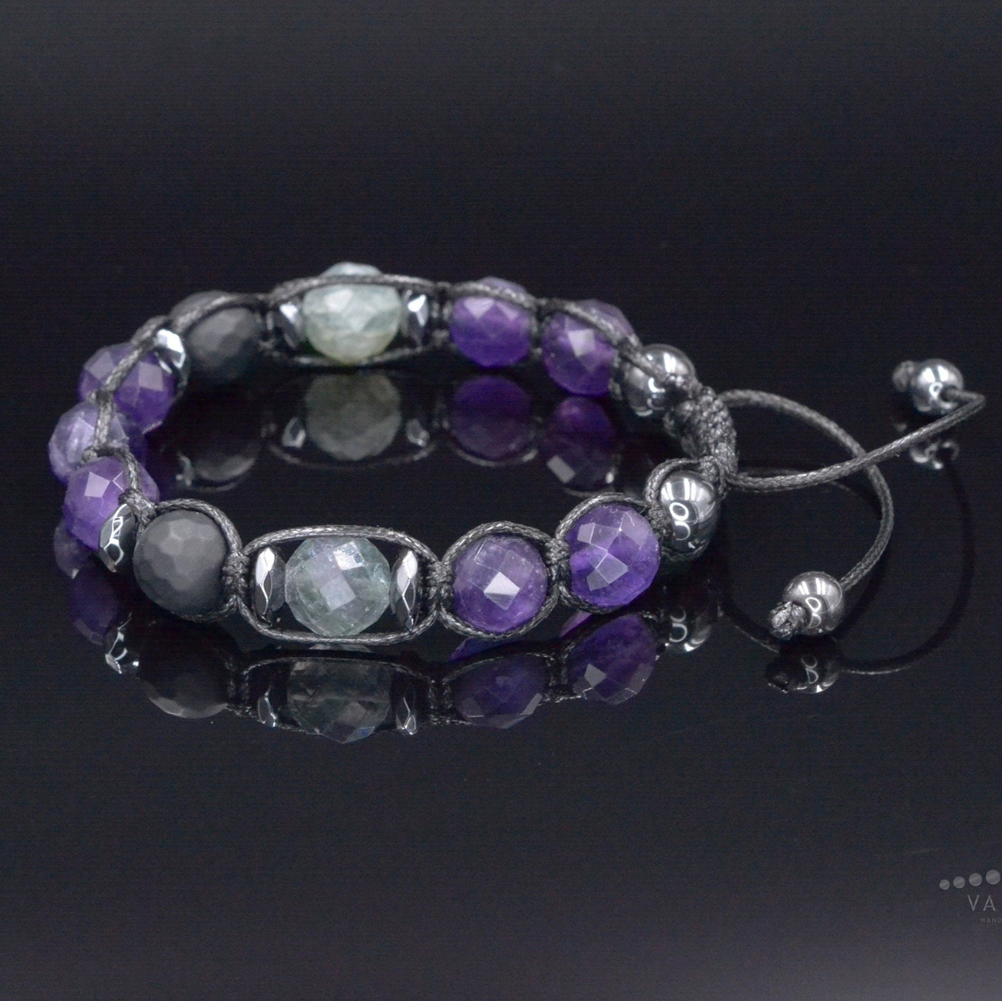 Men's Black Onyx Hematite Beaded Bracelet, Gemstone Braided Adjustable Bracelet, Gift for Men, Father's Day Gift, Crystal Amulet BraceletAmethyst Fluorite Onyx Beaded Bracelet, Men's Crystal Braided Adjustable Bracelet, Gift for Men, Father's Day Gift,Stone Macrame Bracelet  - Shamballa Bracelet - Mantra Bracelet  -  Birthstone Bracelet - Gemstone Bracelet Men - Chakra Bracelet - Macrame Bracelet - Healing Bracelet - Valinde
