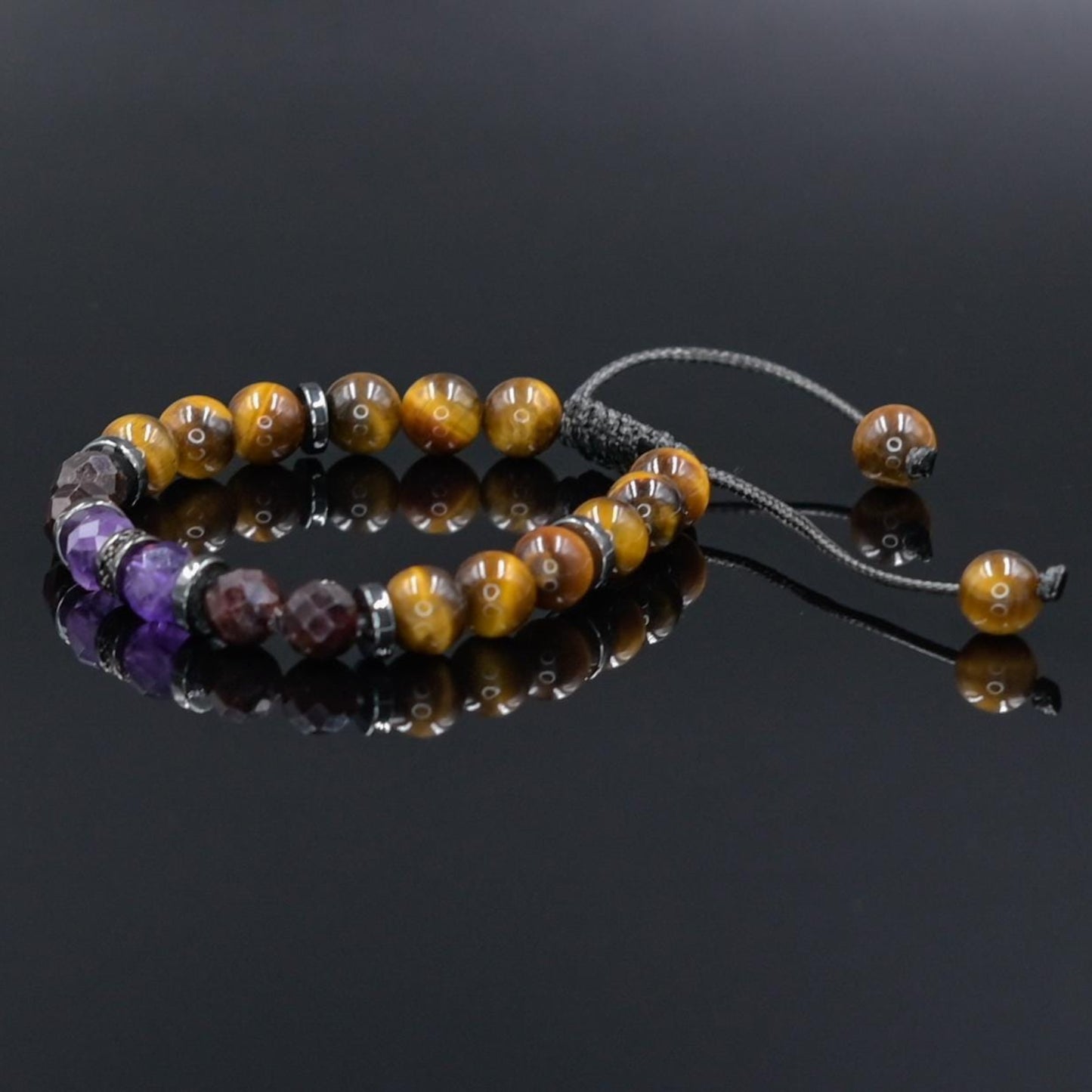Men's Tiger Eye & Garnet Bracelet, Amethyst Beaded Jewelry for Men, Masculine Strength Gift, Spiritual Protection, Gift for Men, Adjustable Braided Bracelet, Gift for Men, Adjustable Macrame Braided Gemstone Bracelet, Braided Adjustable Gemstone Bead Bracelet, Genuine Raw Stone Jewelry, Gift for Men, Adjustable Braided Macrame Bracelet, Gift for Men - Shamballa Bracelet - Mantra Bracelet  -  Yoga Bracelet -  Birthstone Bracelet - Gemstone Bracelet Men - Chakra Bracelet - Macrame Bracelet - Healing Bracelet 