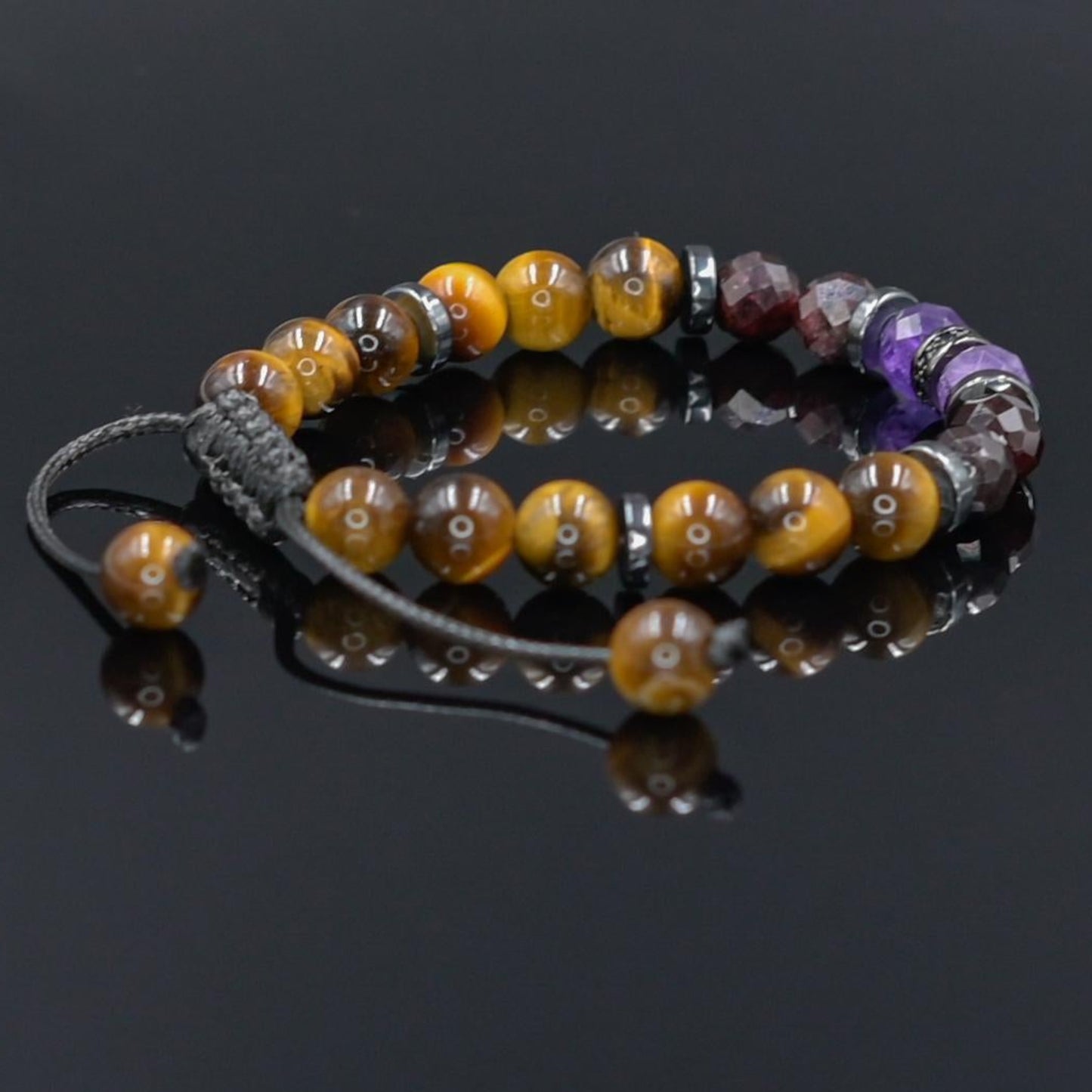Men's Tiger Eye & Garnet Bracelet, Amethyst Beaded Jewelry for Men, Masculine Strength Gift, Spiritual Protection, Gift for Men, Adjustable Braided Bracelet, Gift for Men, Adjustable Macrame Braided Gemstone Bracelet, Braided Adjustable Gemstone Bead Bracelet, Genuine Raw Stone Jewelry, Gift for Men, Adjustable Braided Macrame Bracelet, Gift for Men - Shamballa Bracelet - Mantra Bracelet  -  Yoga Bracelet -  Birthstone Bracelet - Gemstone Bracelet Men - Chakra Bracelet - Macrame Bracelet - Healing Bracelet 