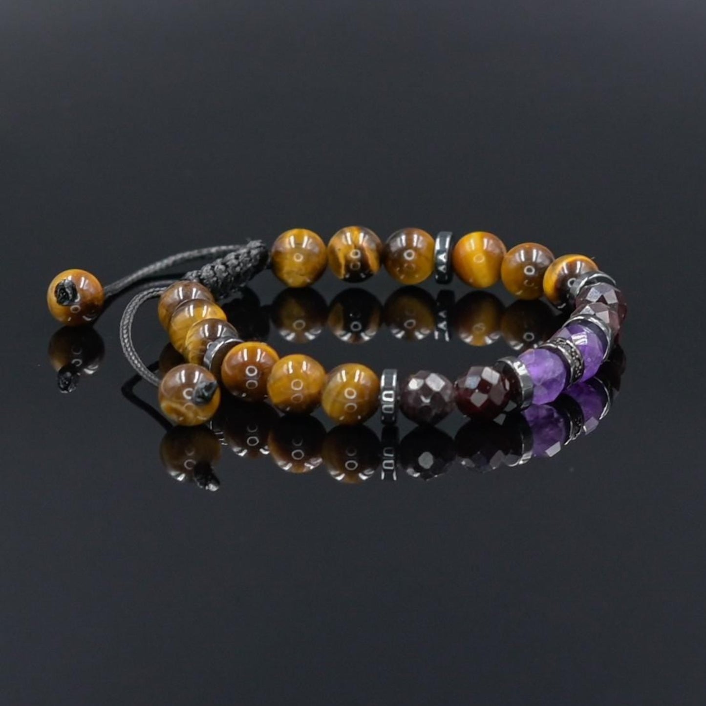 Men's Tiger Eye & Garnet Bracelet, Amethyst Beaded Jewelry for Men, Masculine Strength Gift, Spiritual Protection, Gift for Men, Adjustable Braided Bracelet, Gift for Men, Adjustable Macrame Braided Gemstone Bracelet, Braided Adjustable Gemstone Bead Bracelet, Genuine Raw Stone Jewelry, Gift for Men, Adjustable Braided Macrame Bracelet, Gift for Men - Shamballa Bracelet - Mantra Bracelet  -  Yoga Bracelet -  Birthstone Bracelet - Gemstone Bracelet Men - Chakra Bracelet - Macrame Bracelet - Healing Bracelet 